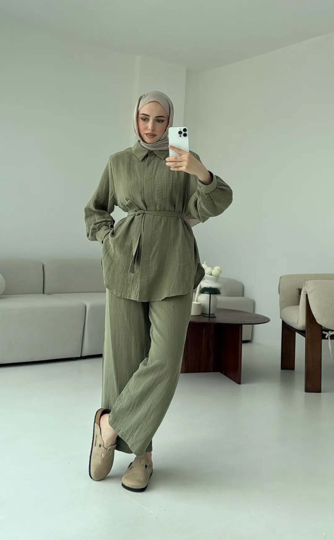 Müslin Gömleklİ Takım Haki - Görsel 3