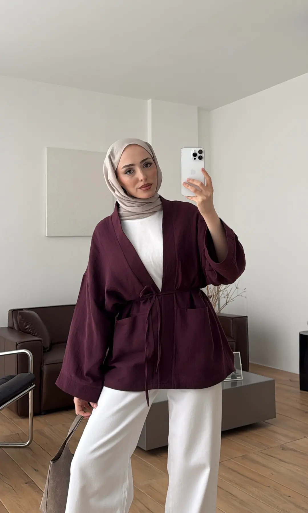 Müslin Kimono Bordo