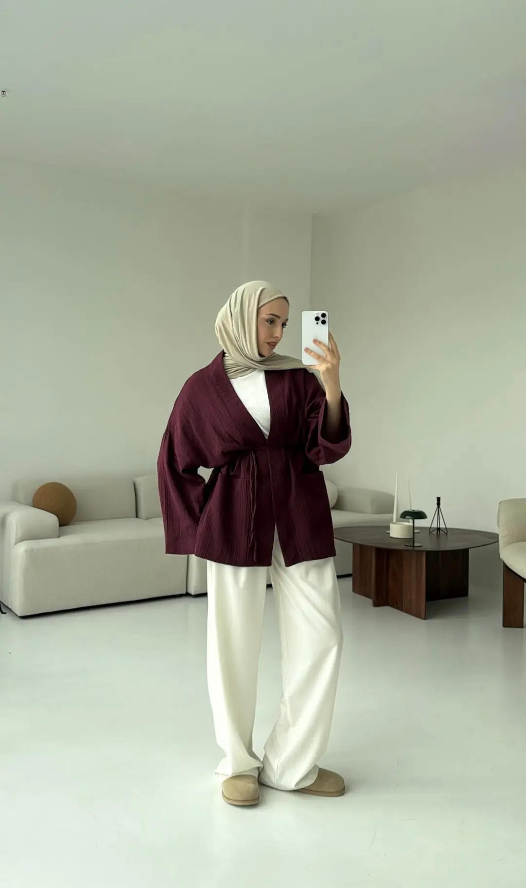 Müslin Kimono Bordo