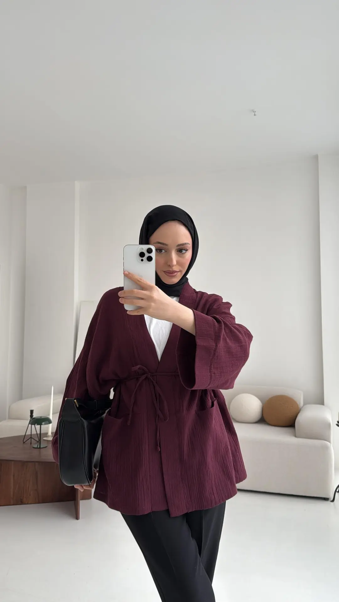 Müslin Kimono Bordo(Ön Sipariş) - Görsel 2