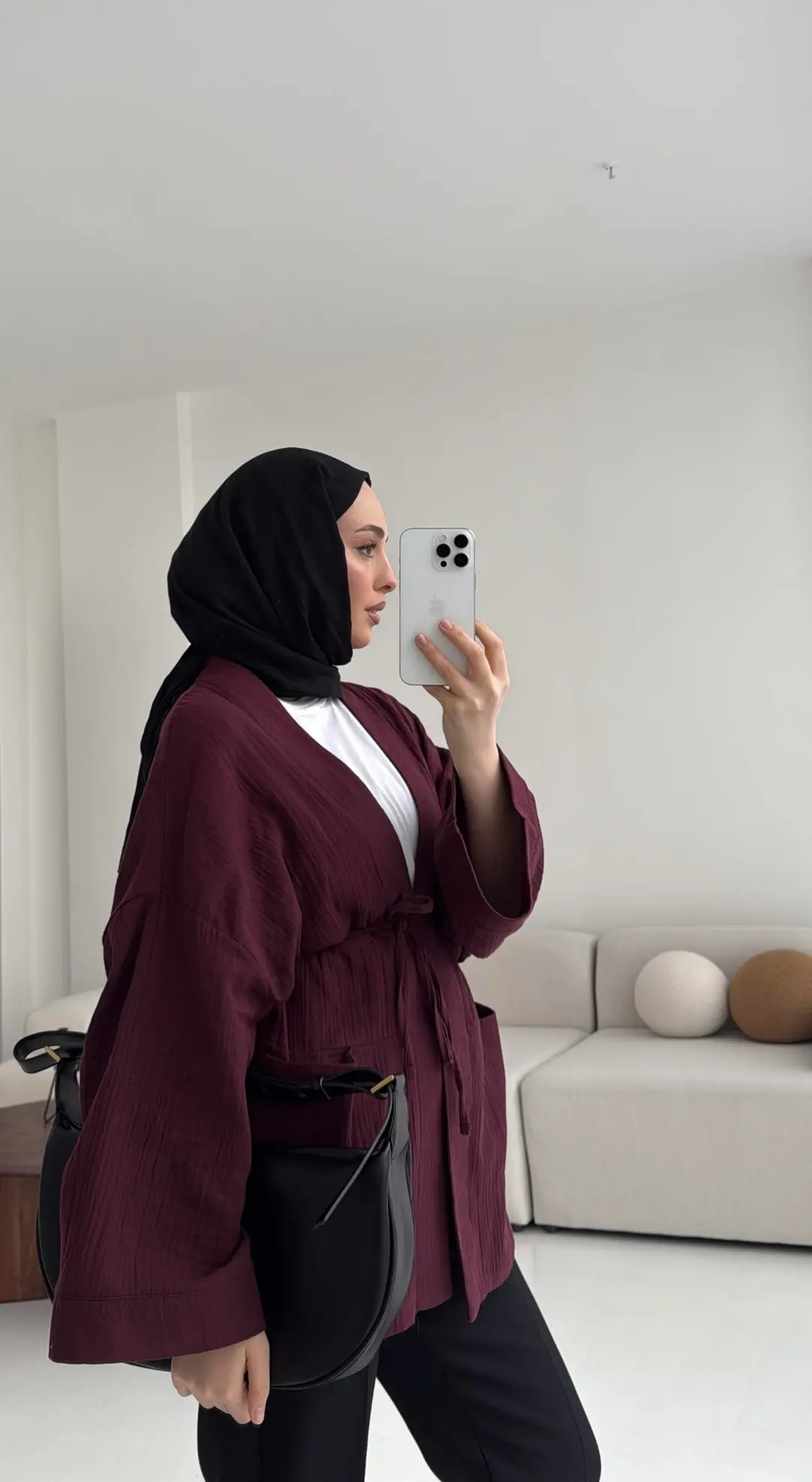 Müslin Kimono Bordo(Ön Sipariş) - Görsel 4