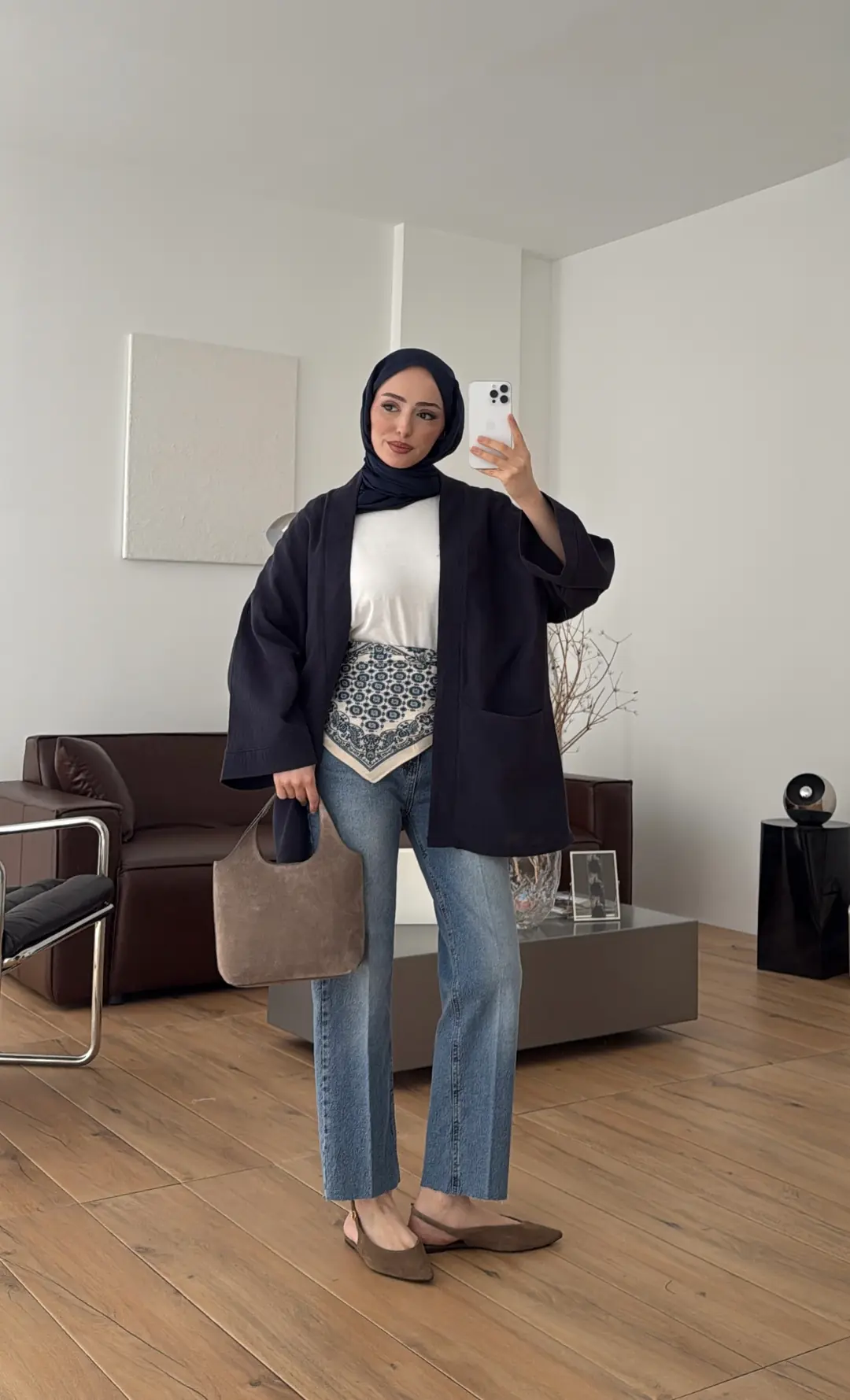 Müslin Kimono Lacivert - Görsel 4