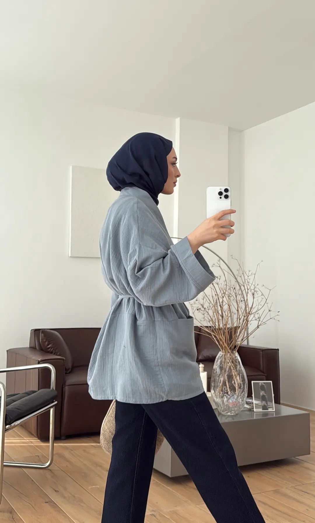 Müslin Kimono Mavi - Görsel 2