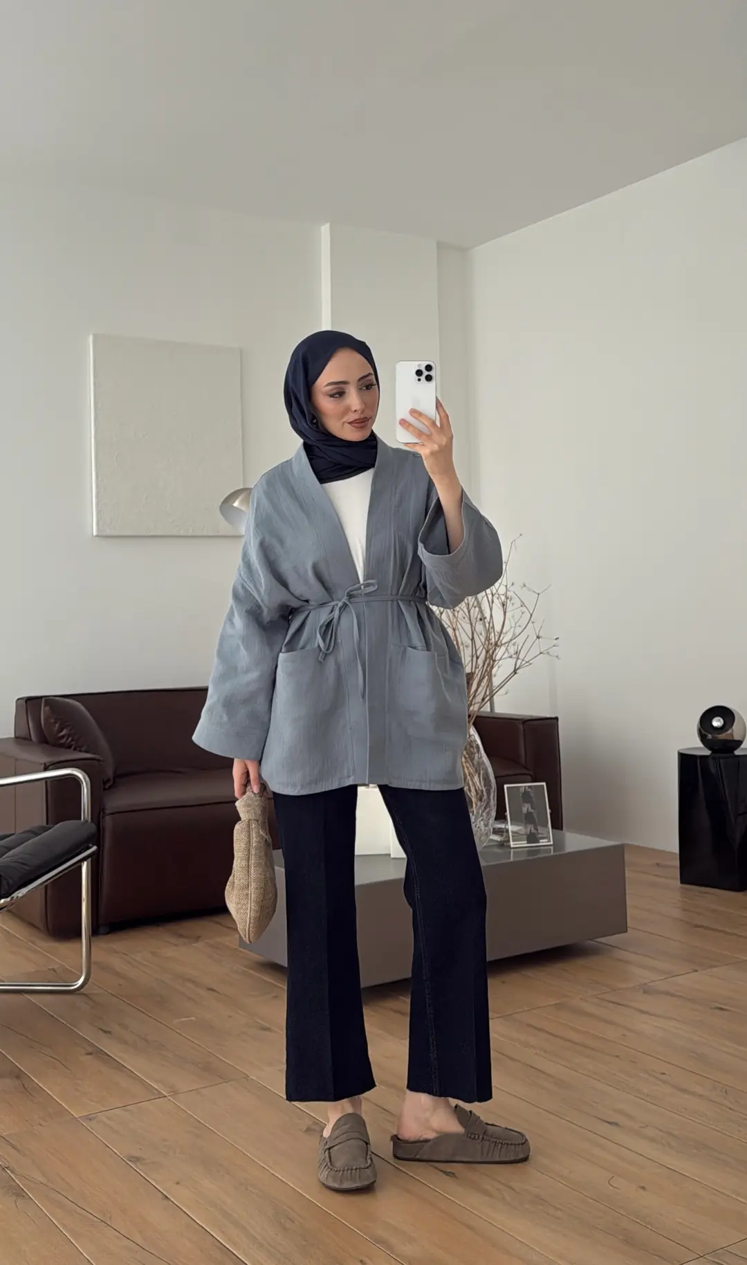 Müslin Kimono Mavi - Görsel 3