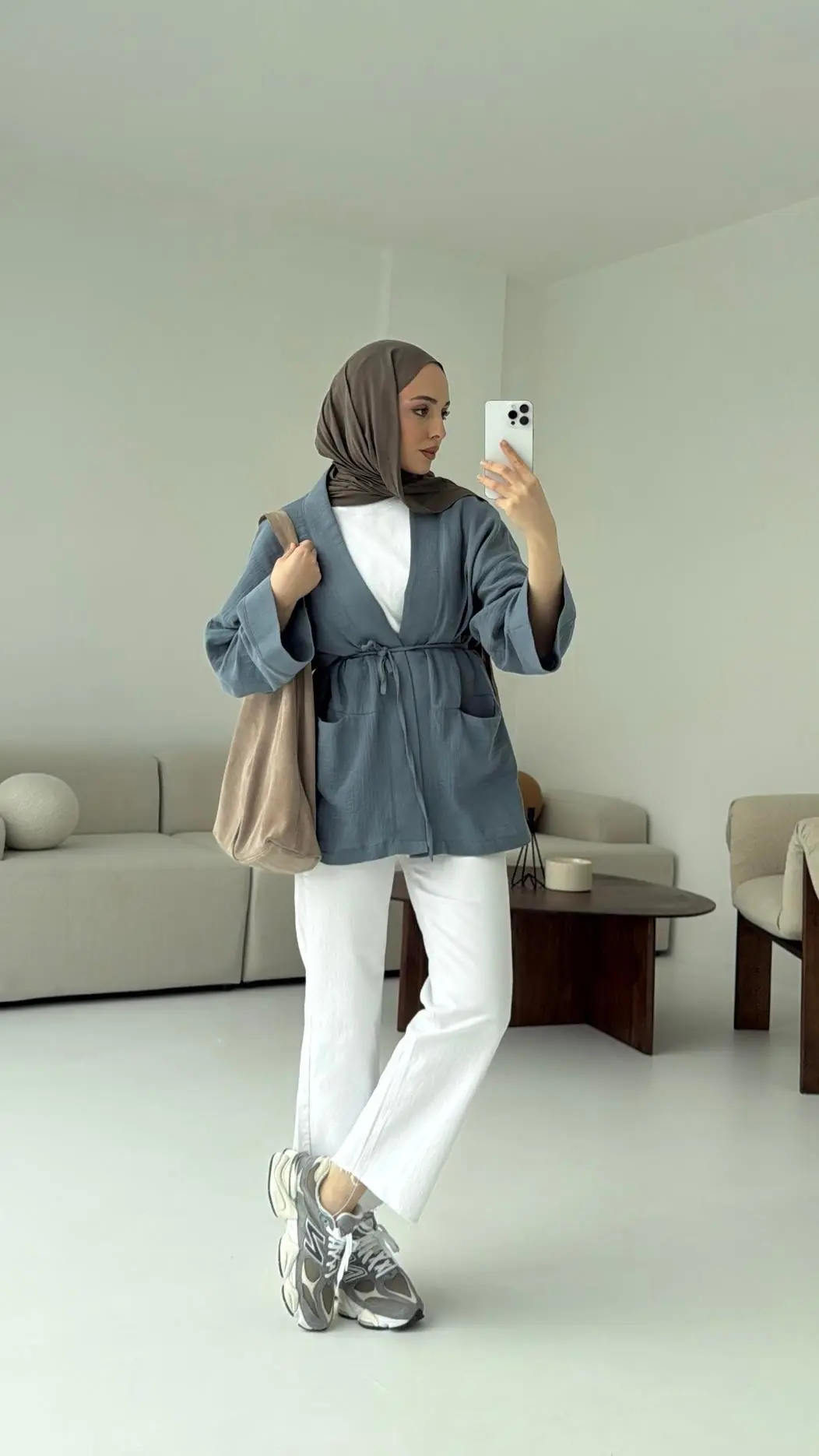 Müslin Kimono Mavi - Görsel 2