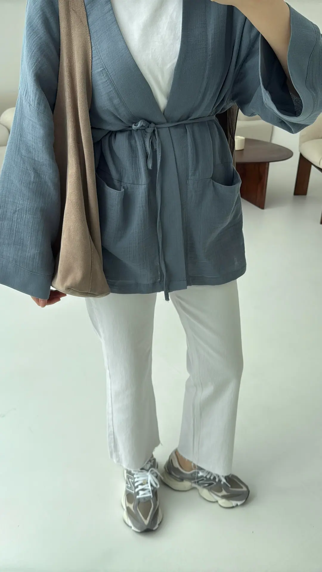 Müslin Kimono Mavi - Görsel 6