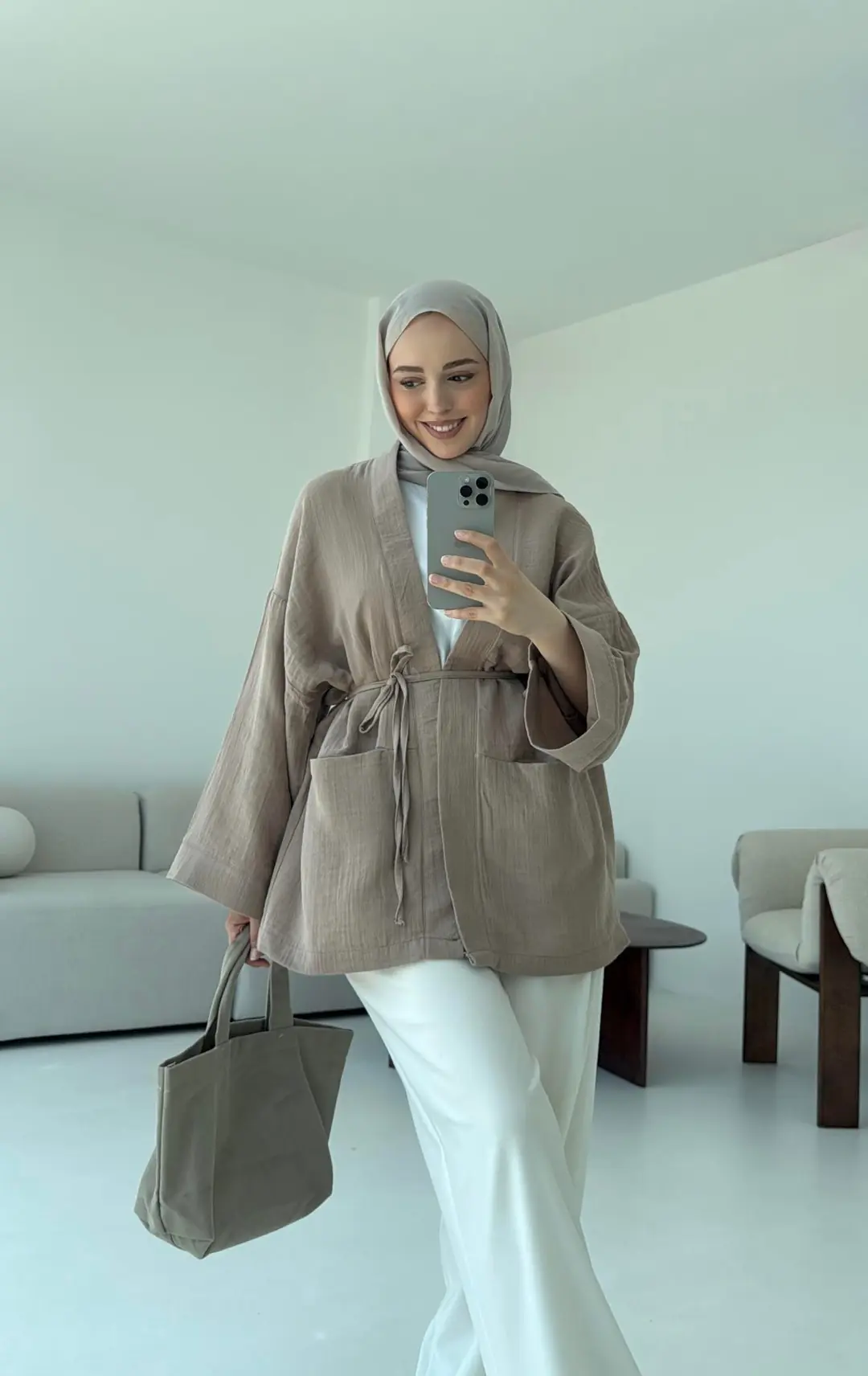 Müslin Kimono Vizon - Görsel 2