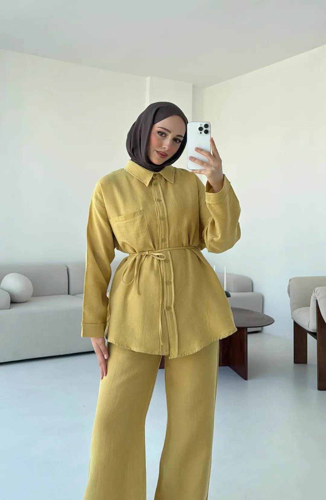 Müslin Pantolon TakımYağ Yeşili