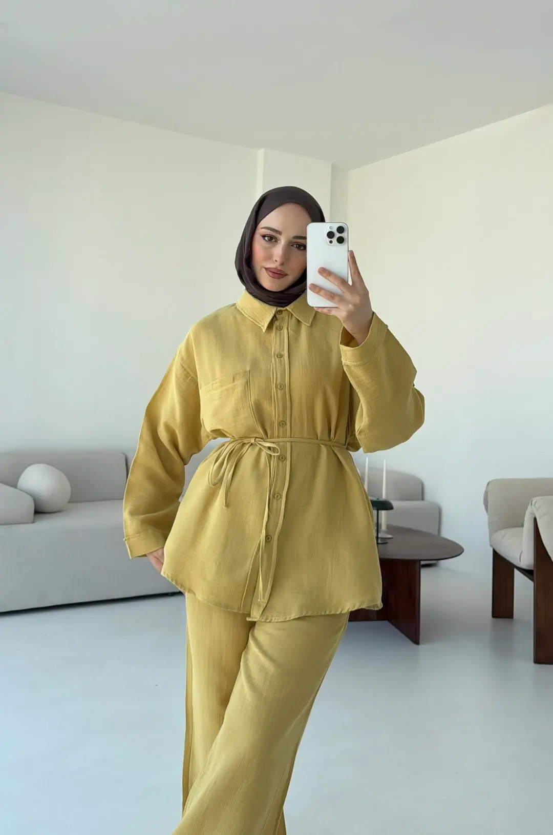 Müslin Pantolon TakımYağ Yeşili - Görsel 2