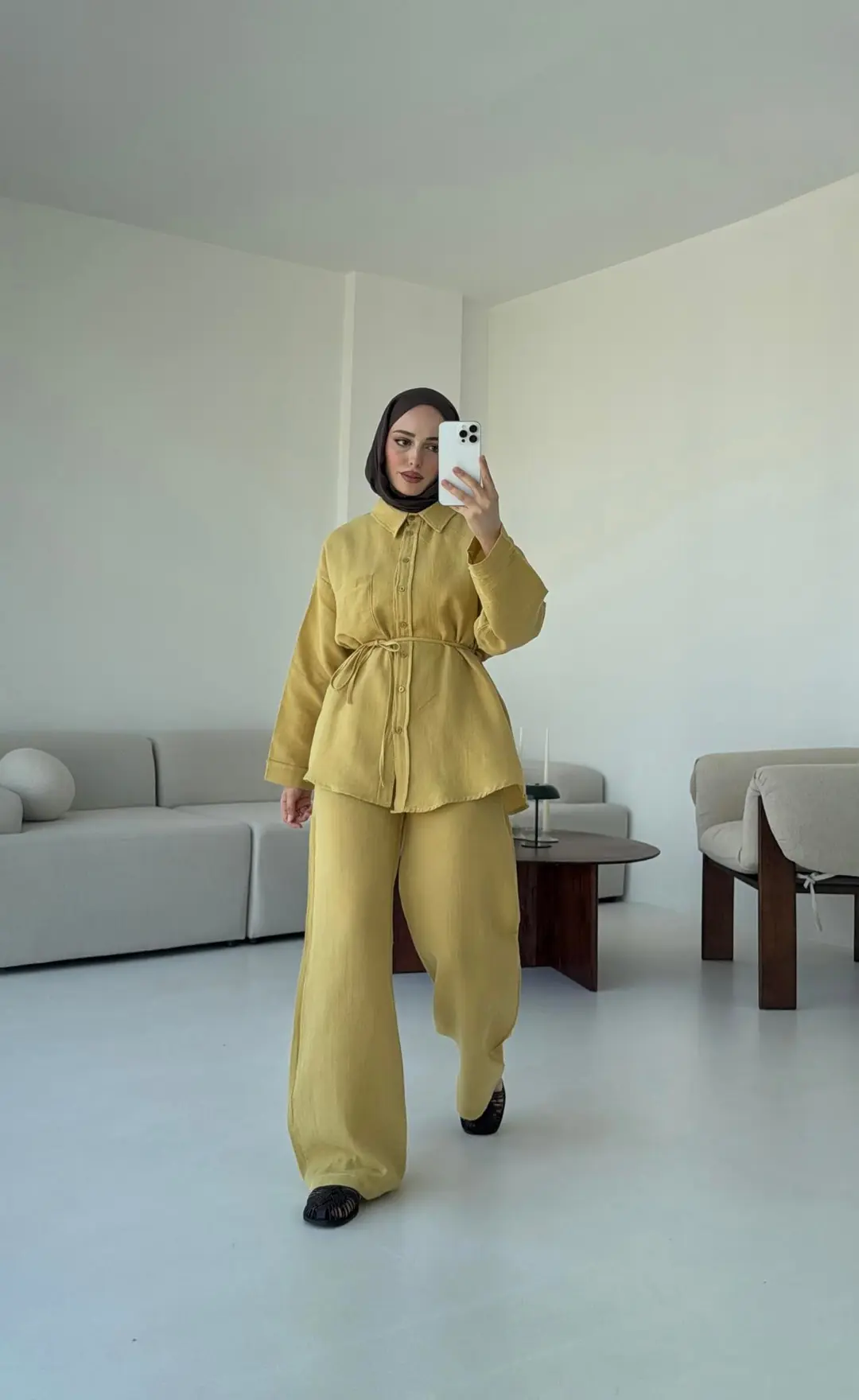 Müslin Pantolon TakımYağ Yeşili - Görsel 4