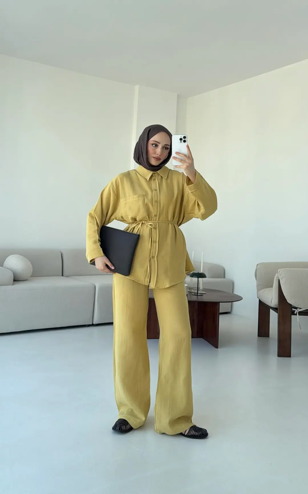 Müslin Pantolon TakımYağ Yeşili - Görsel 7