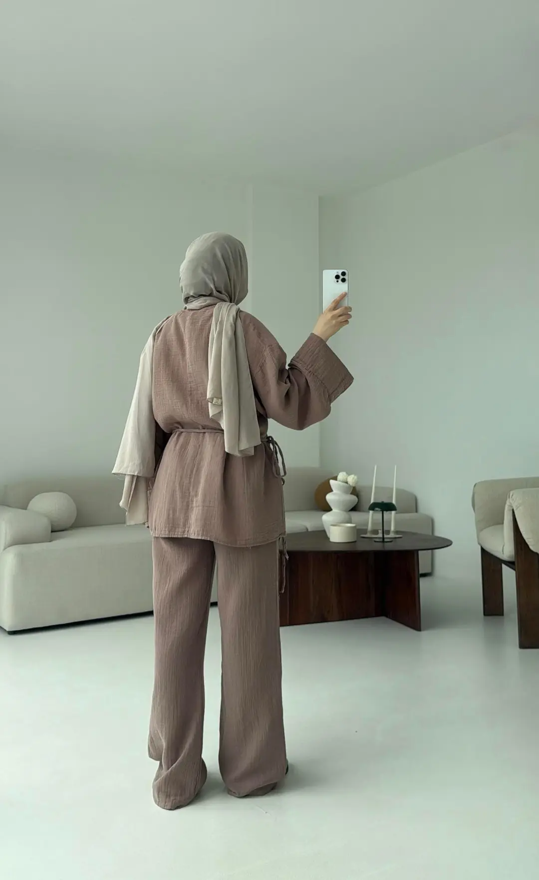 Müslin Yandan Baglamalı Takım Gül Kurusu - Görsel 4