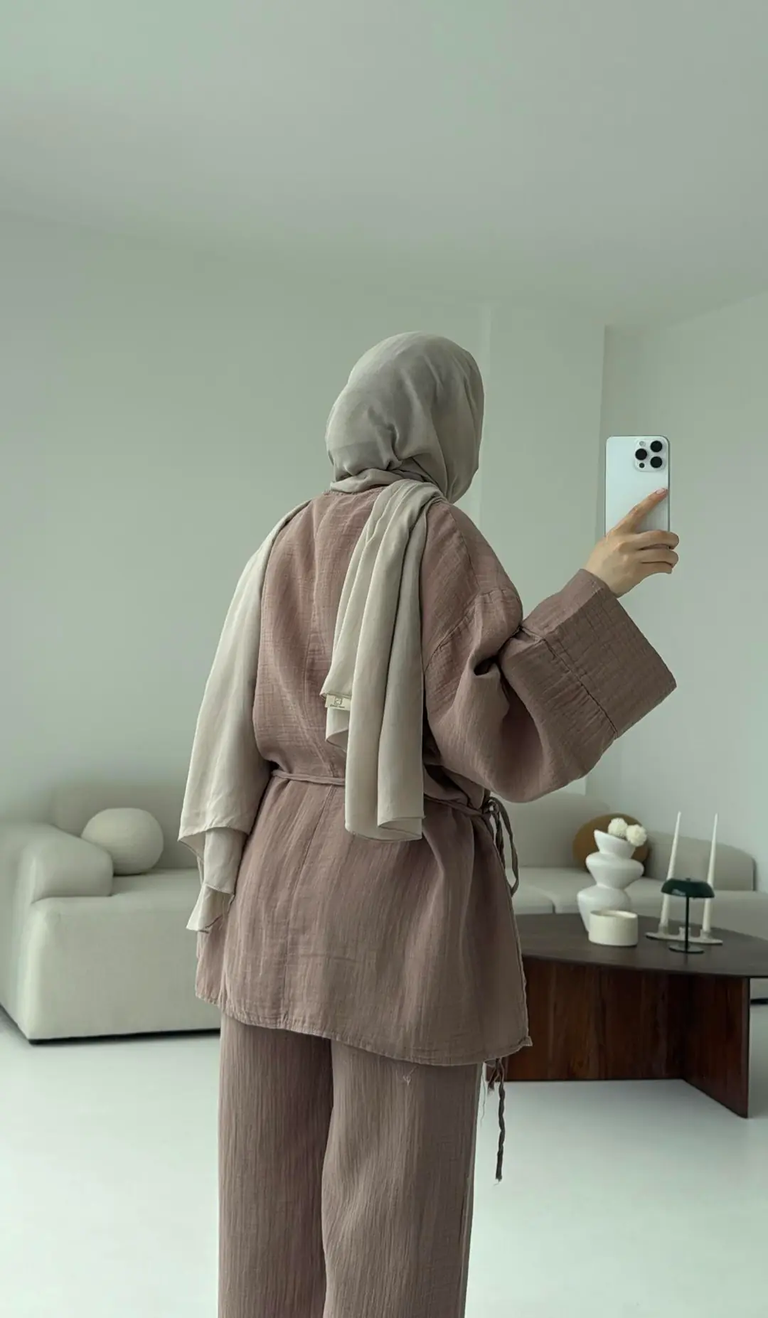 Müslin Yandan Baglamalı Takım Gül Kurusu - Görsel 9