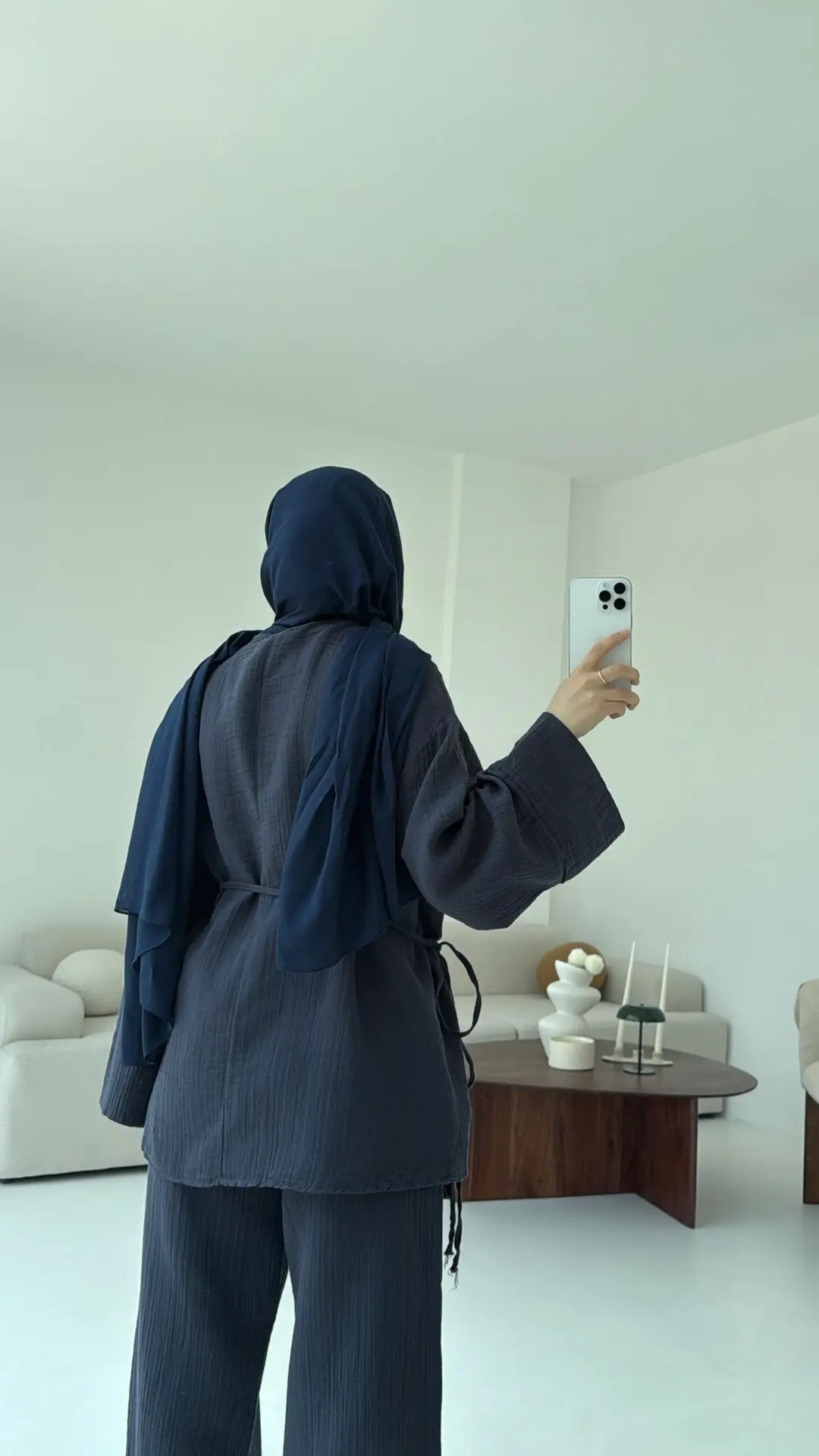 Müslin Yandan Baglamalı Takım Lacivert - Görsel 6