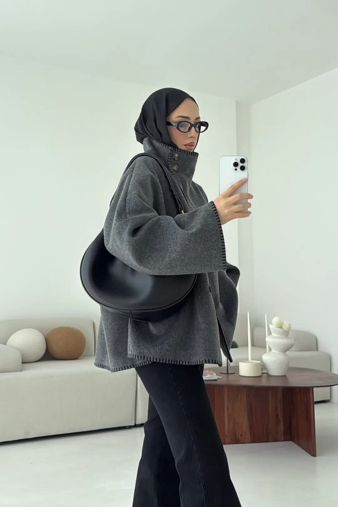 Nakış Detay Premium Kaban Antrasit - Görsel 3