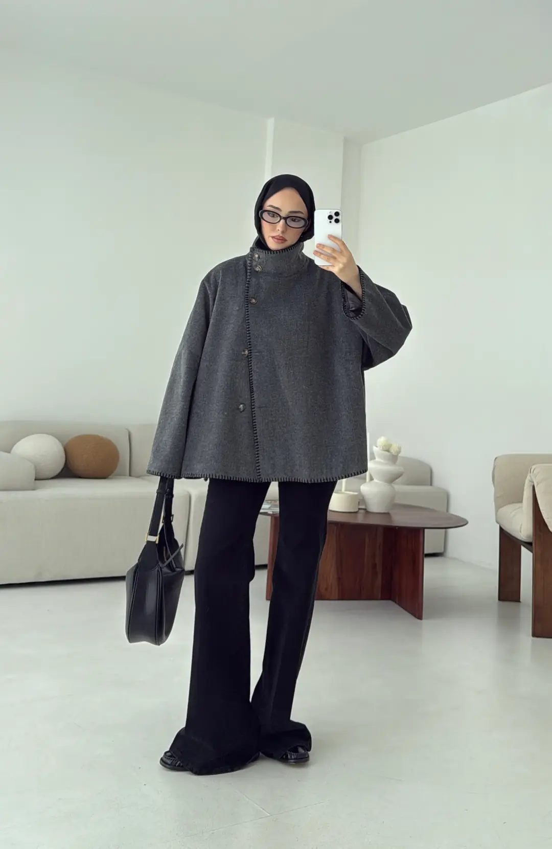 Nakış Detay Premium Kaban Antrasit - Görsel 4