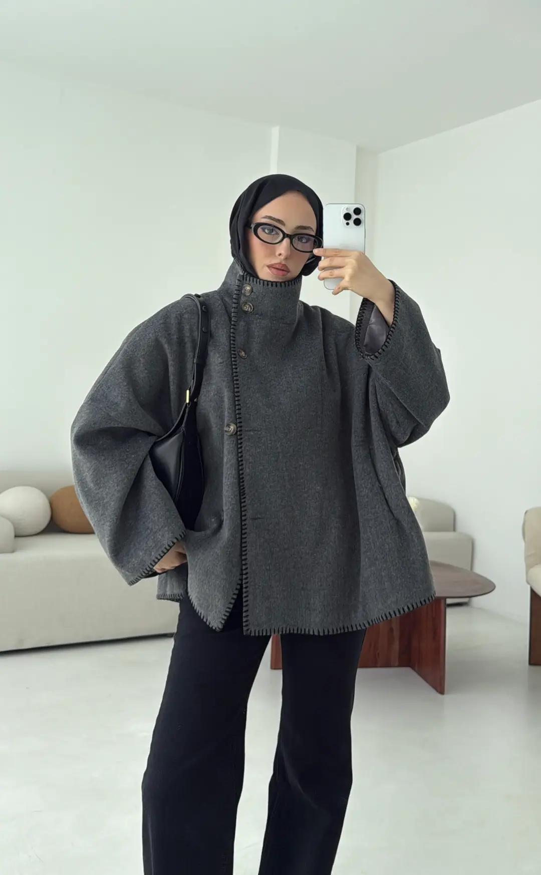 Nakış Detay Premium Kaban Antrasit - Görsel 7