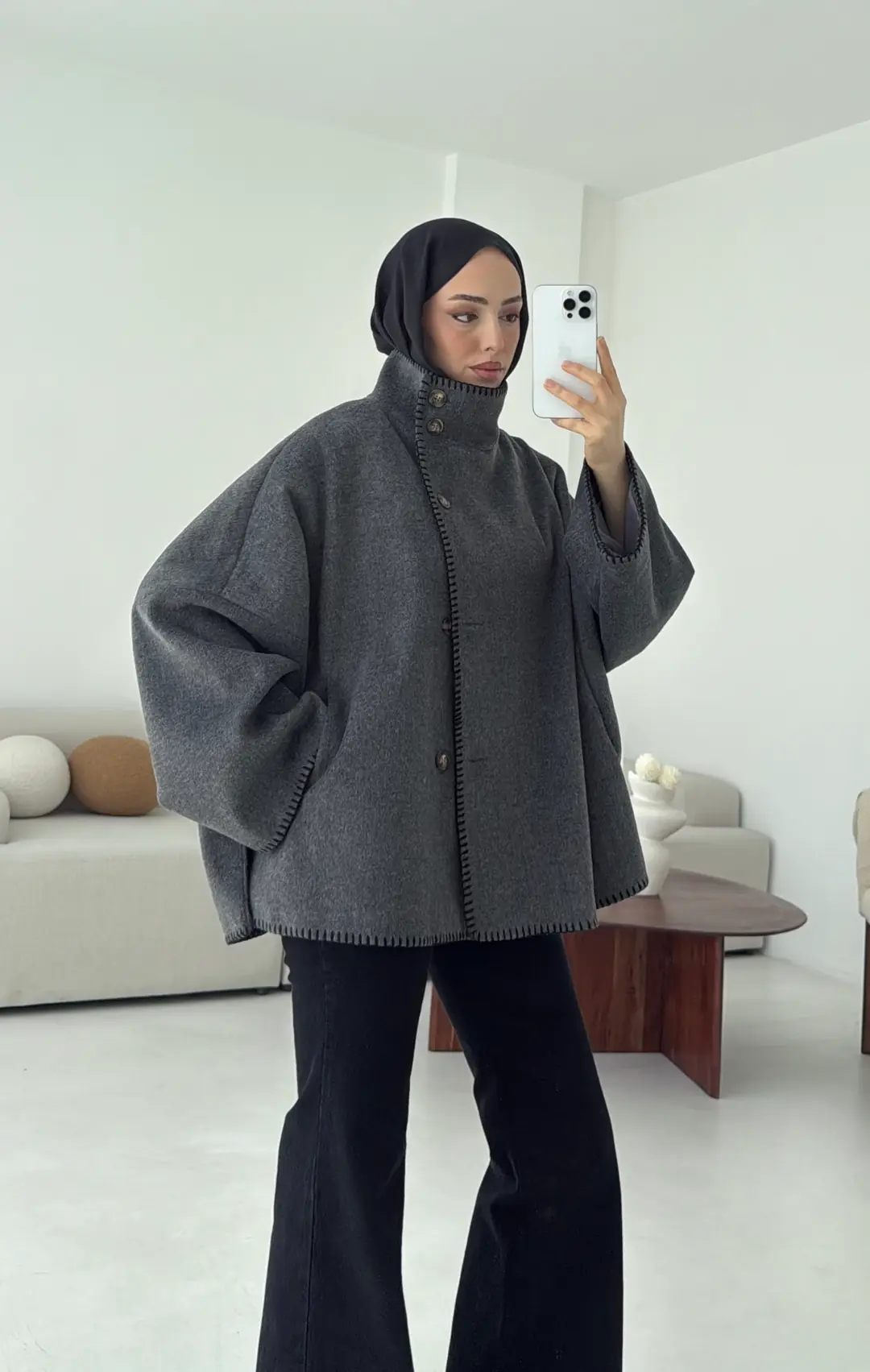 Nakış Detay Premium Kaban Antrasit - Görsel 9