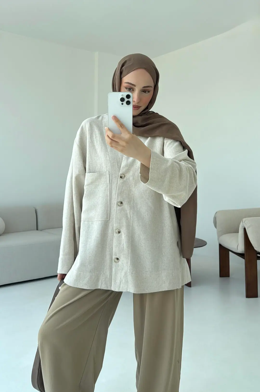 Natural Tek Cep Gömlek