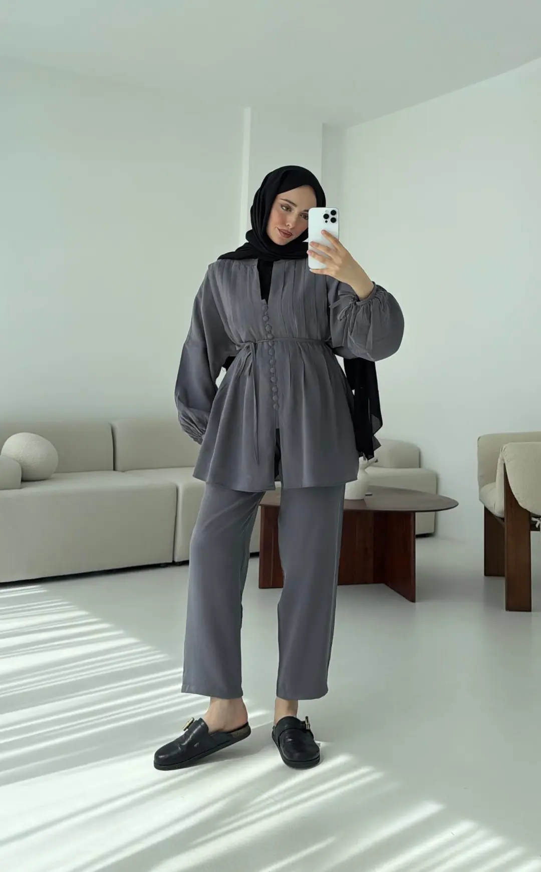 Nervüllü Takım Gri - Görsel 4