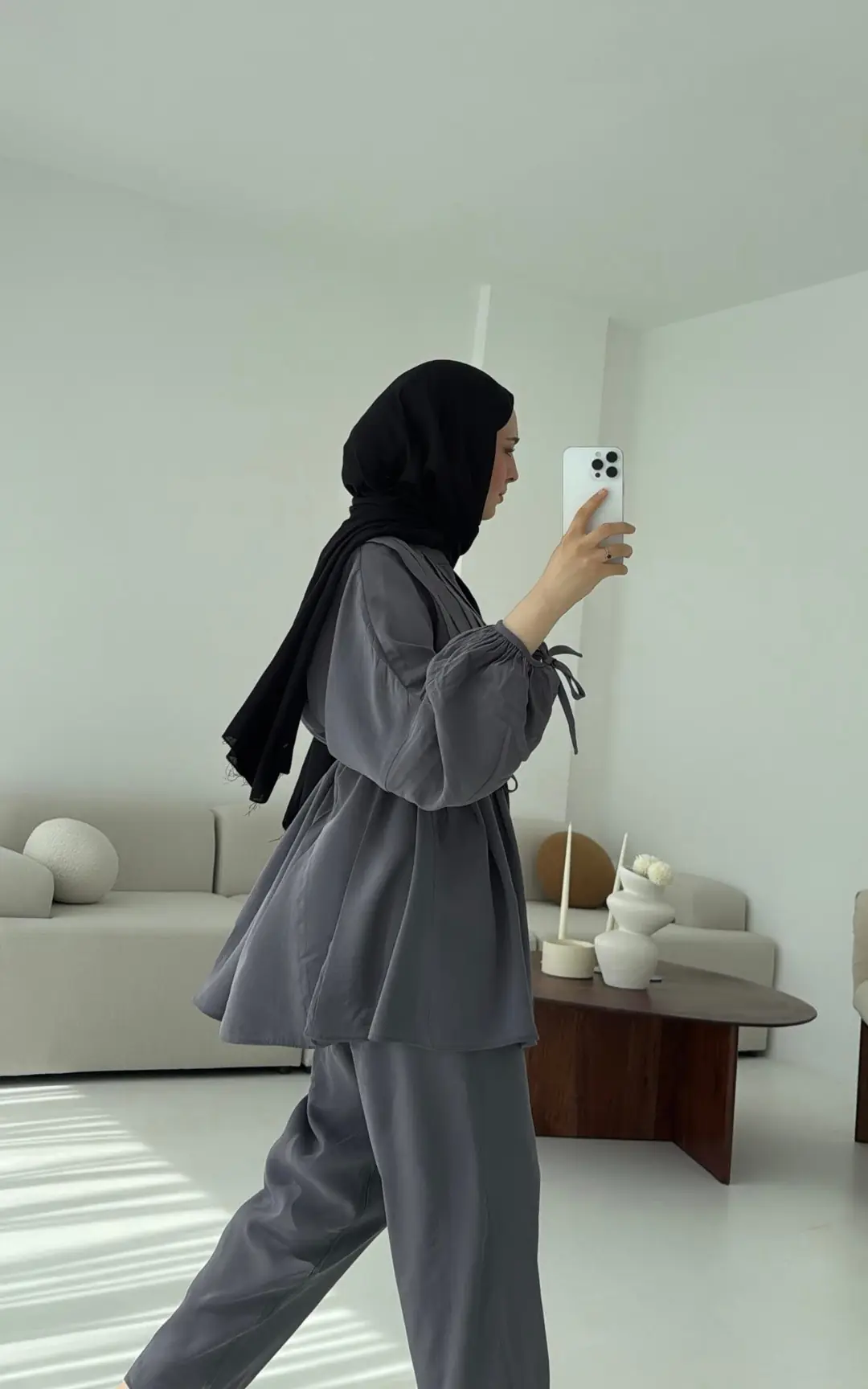 Nervüllü Takım Gri - Görsel 5