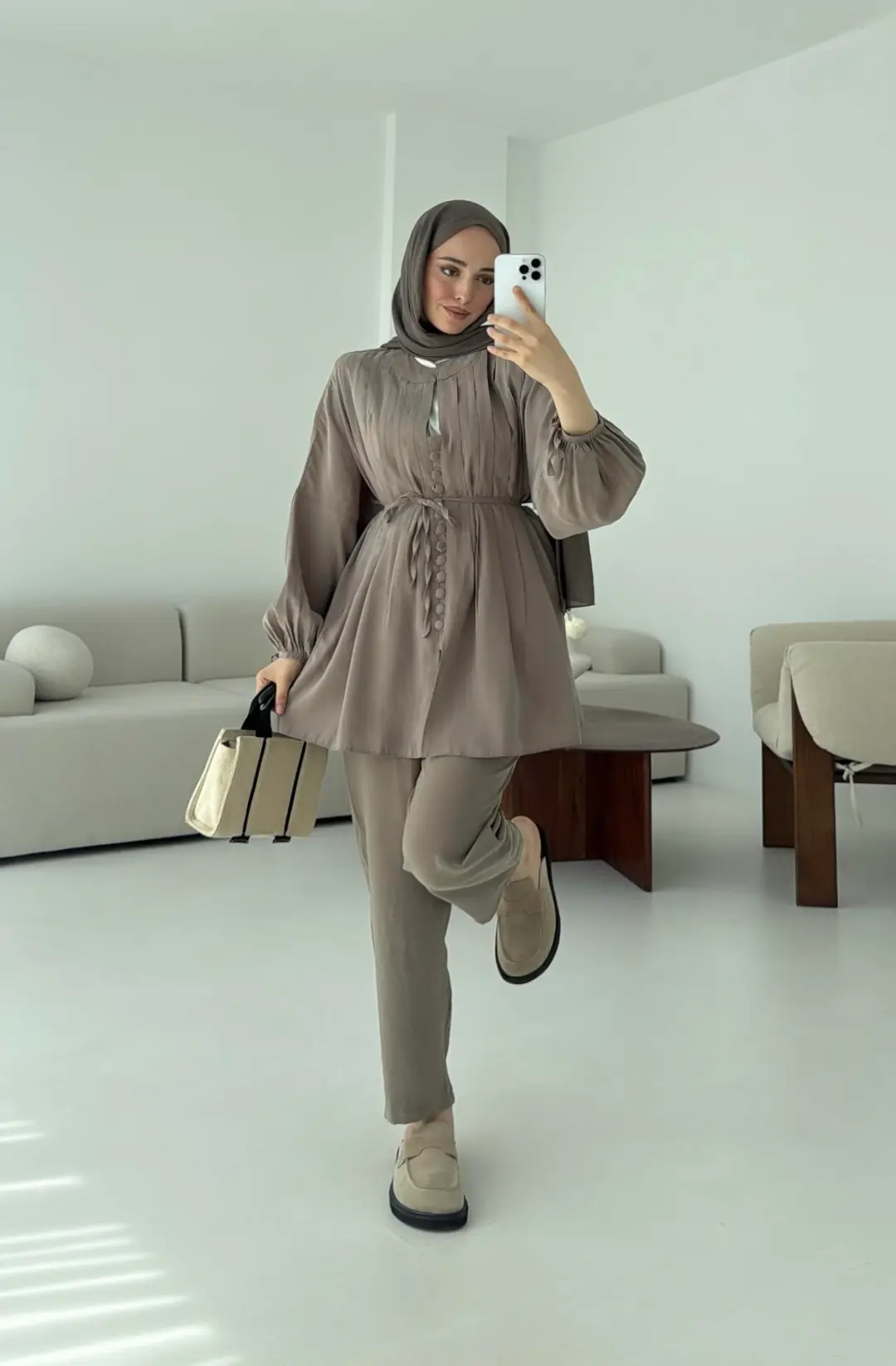 Nervüllü Takım Vizon - Görsel 4