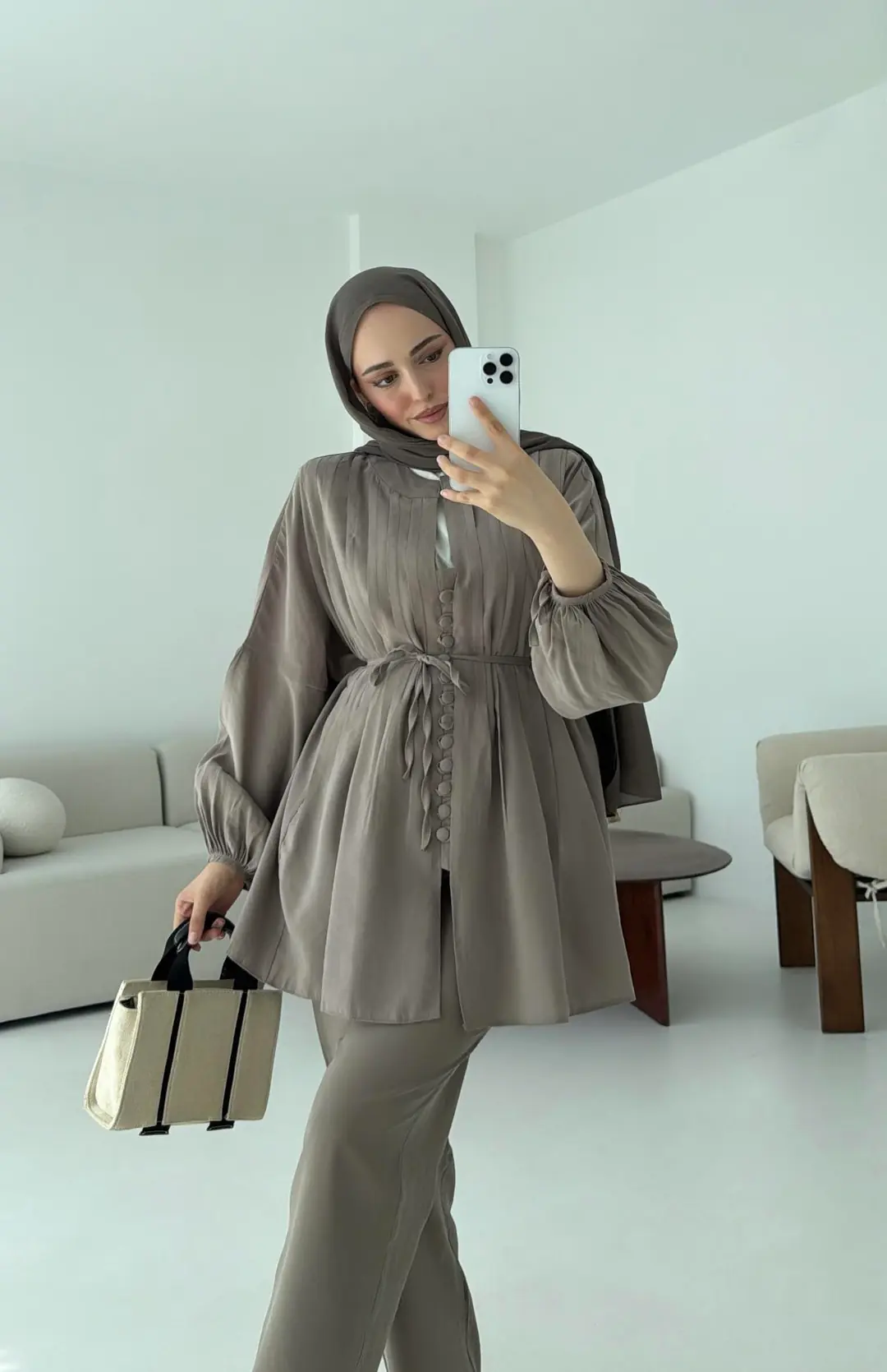 Nervüllü Takım Vizon - Görsel 5