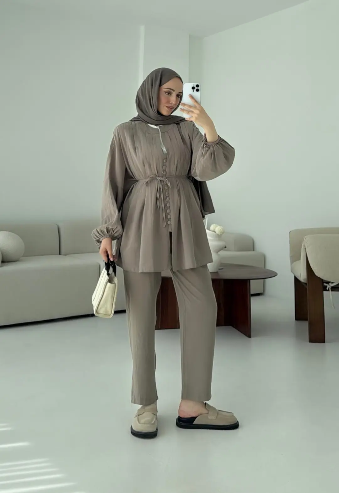 Nervüllü Takım Vizon - Görsel 6