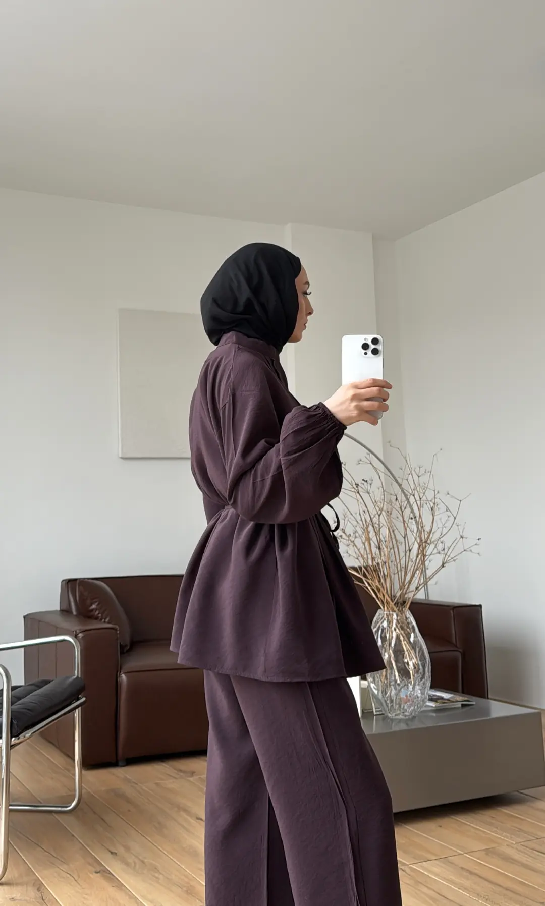 Nervürlü Takım Mürdüm - Görsel 2