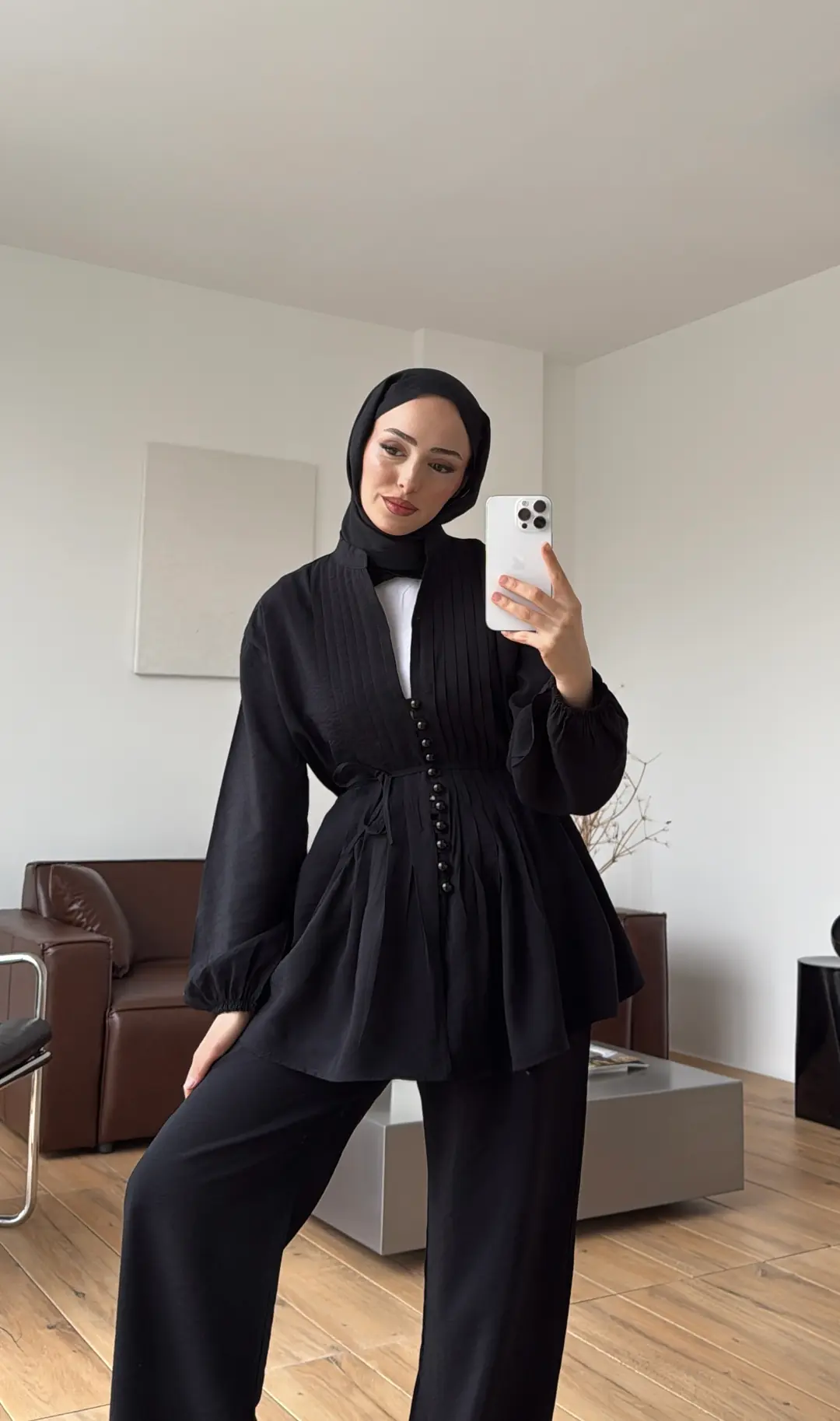 Nervürlü Takım Siyah - Görsel 2