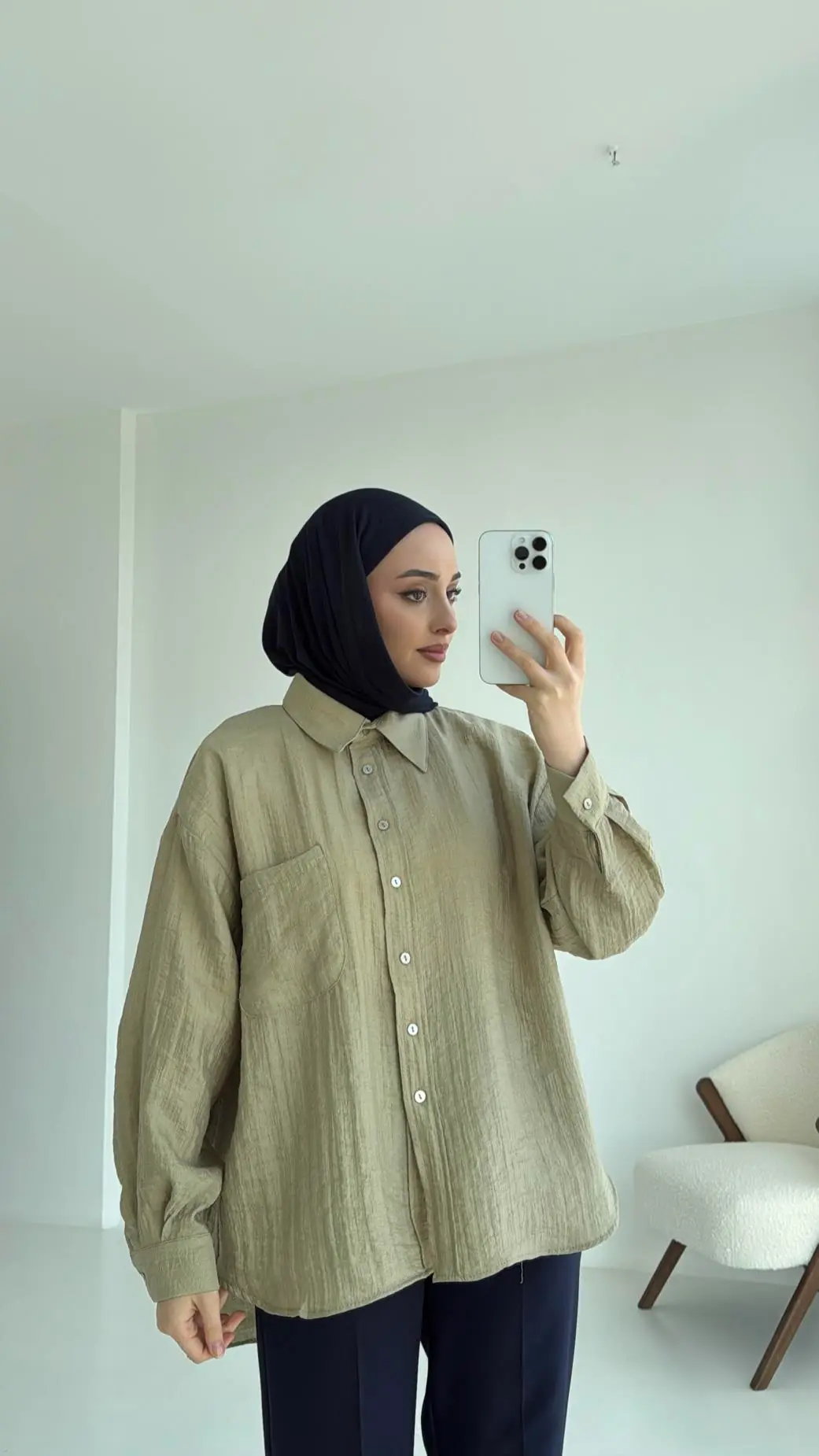 Olive Premium Gömlek - Görsel 3