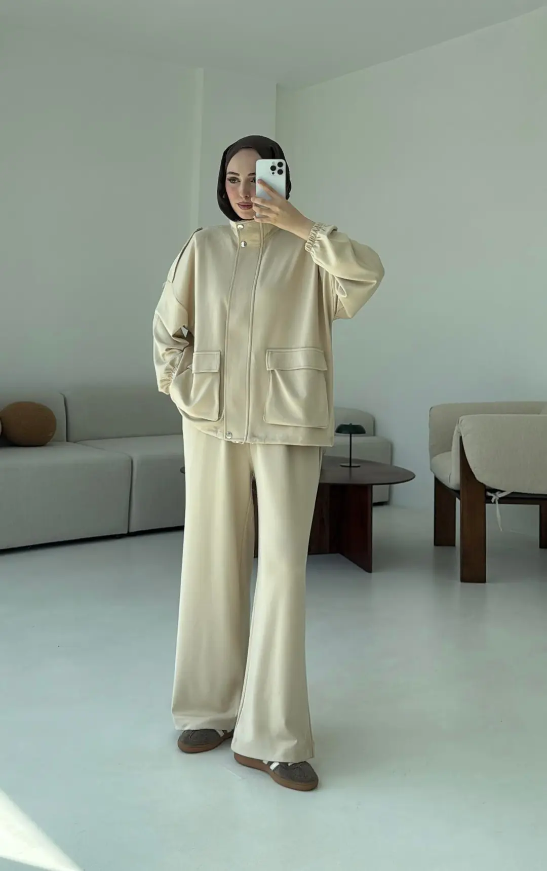 Omuz Apoletli Takım Bej - Görsel 2