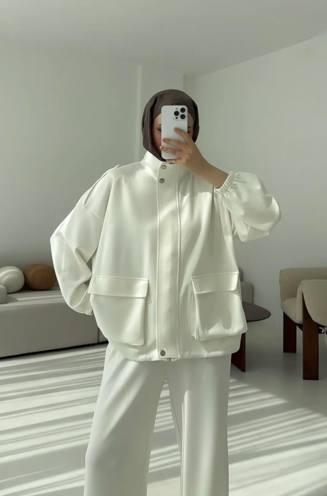 Omuz Apoletli Takım Beyaz - Görsel 10