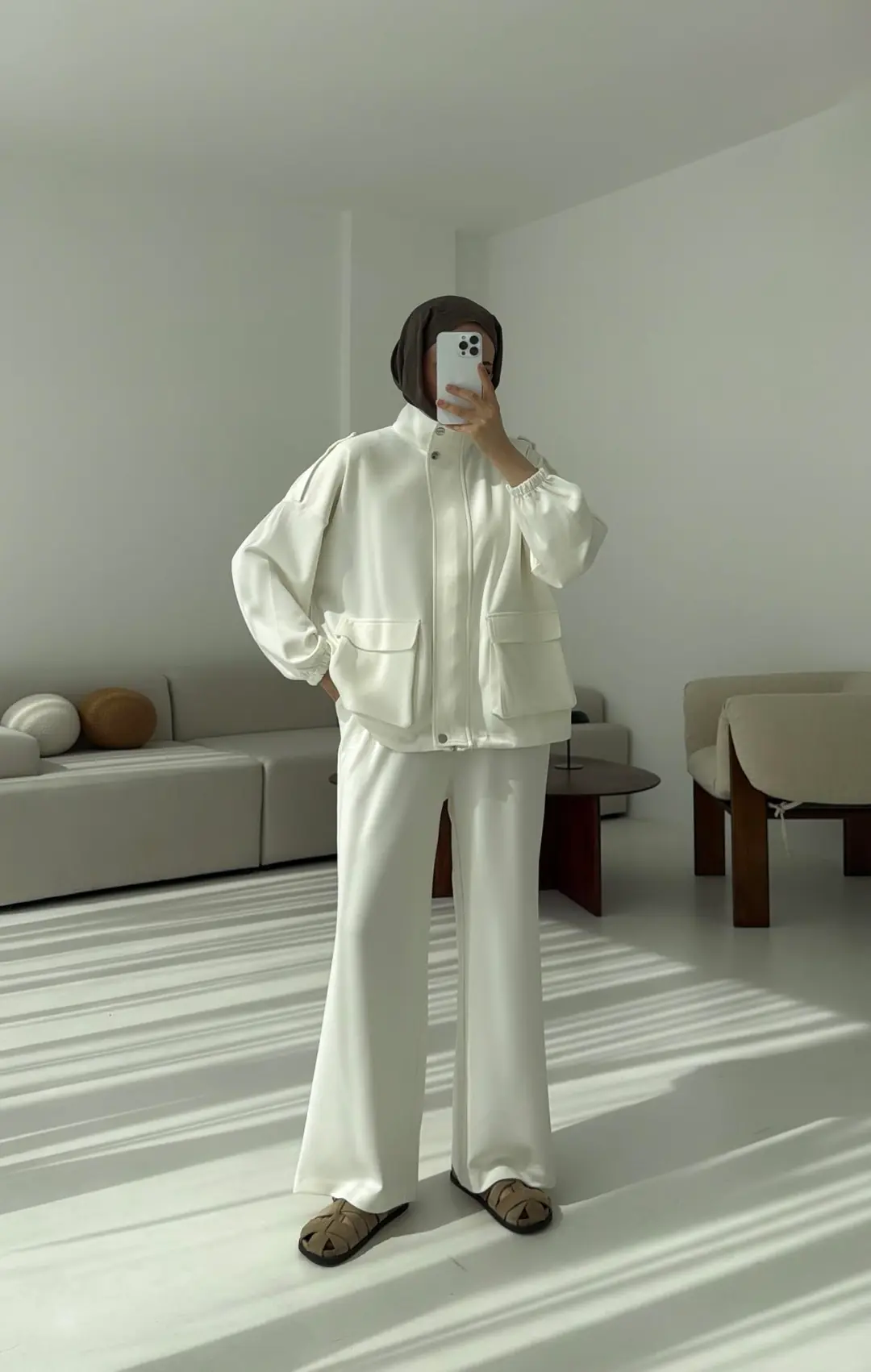 Omuz Apoletli Takım Beyaz - Görsel 4