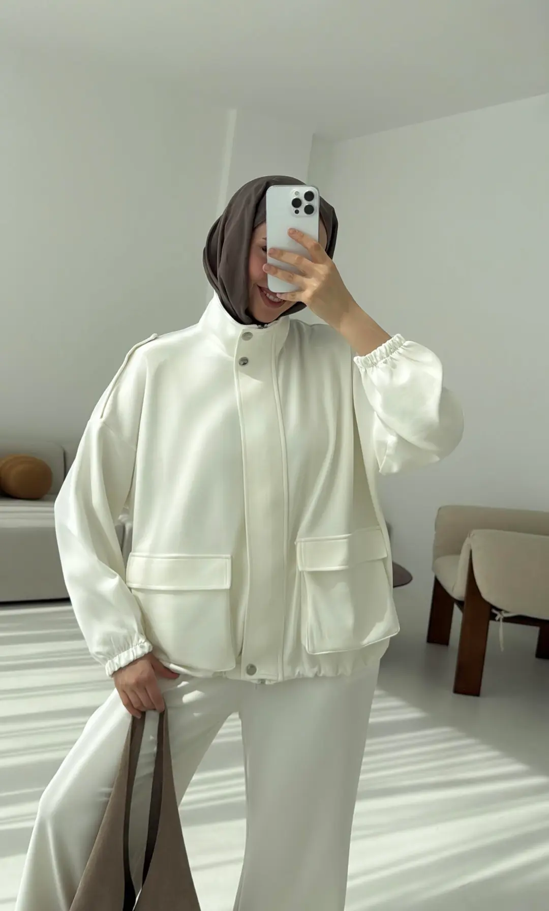 Omuz Apoletli Takım Beyaz - Görsel 7