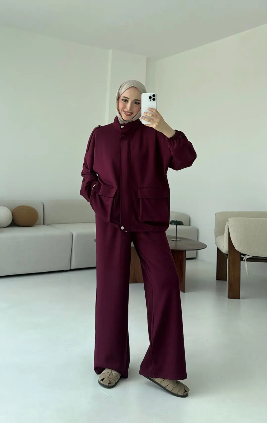 Omuz Apoletli Takım Bordo - Görsel 3