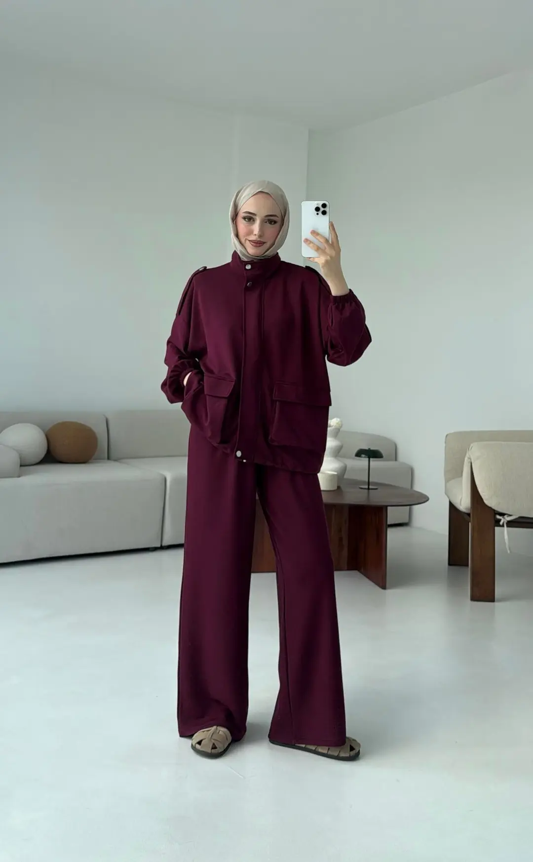 Omuz Apoletli Takım Bordo - Görsel 5