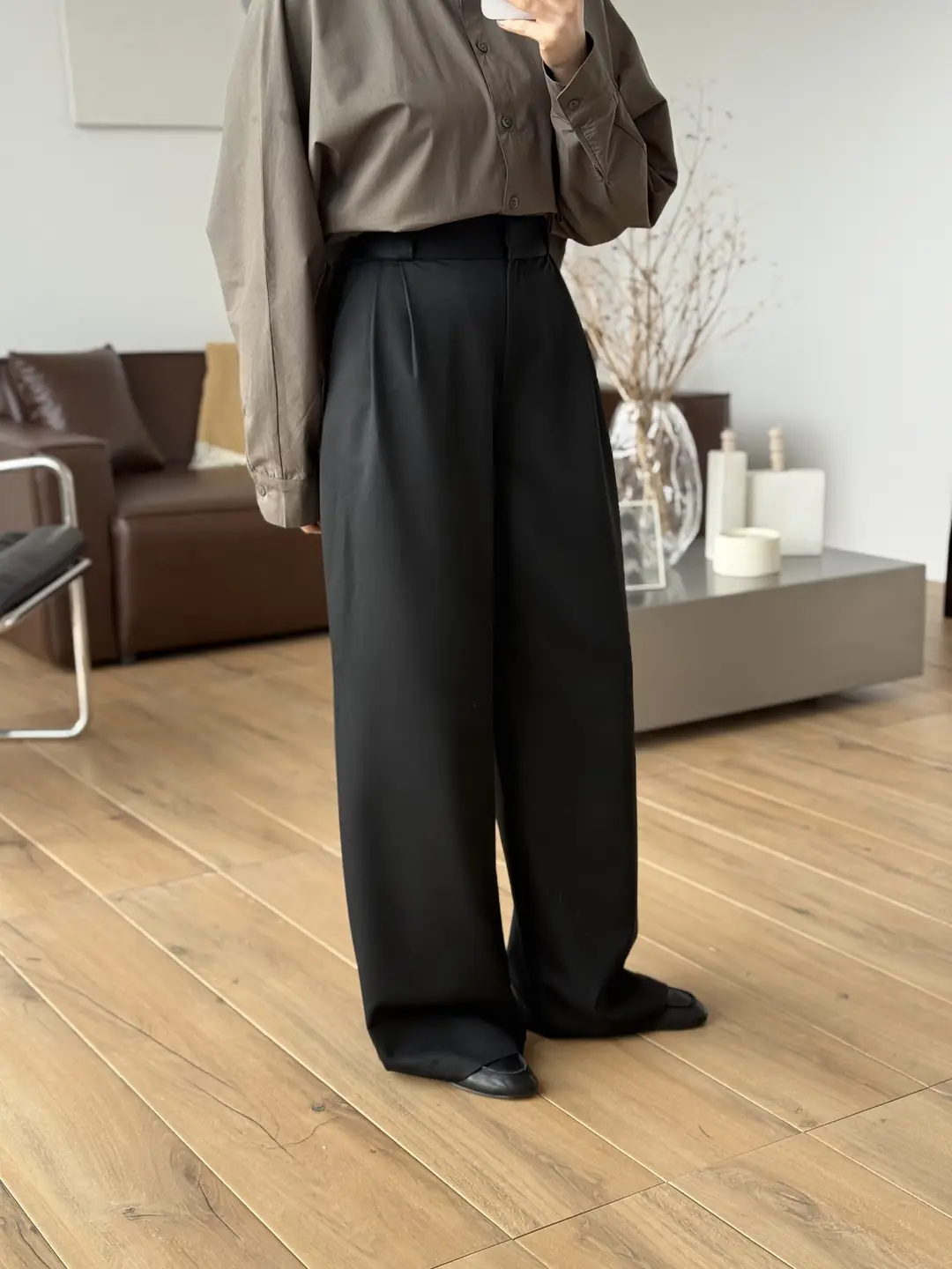 Önü Pileli Klasik Pantolon Siyah - Görsel 2