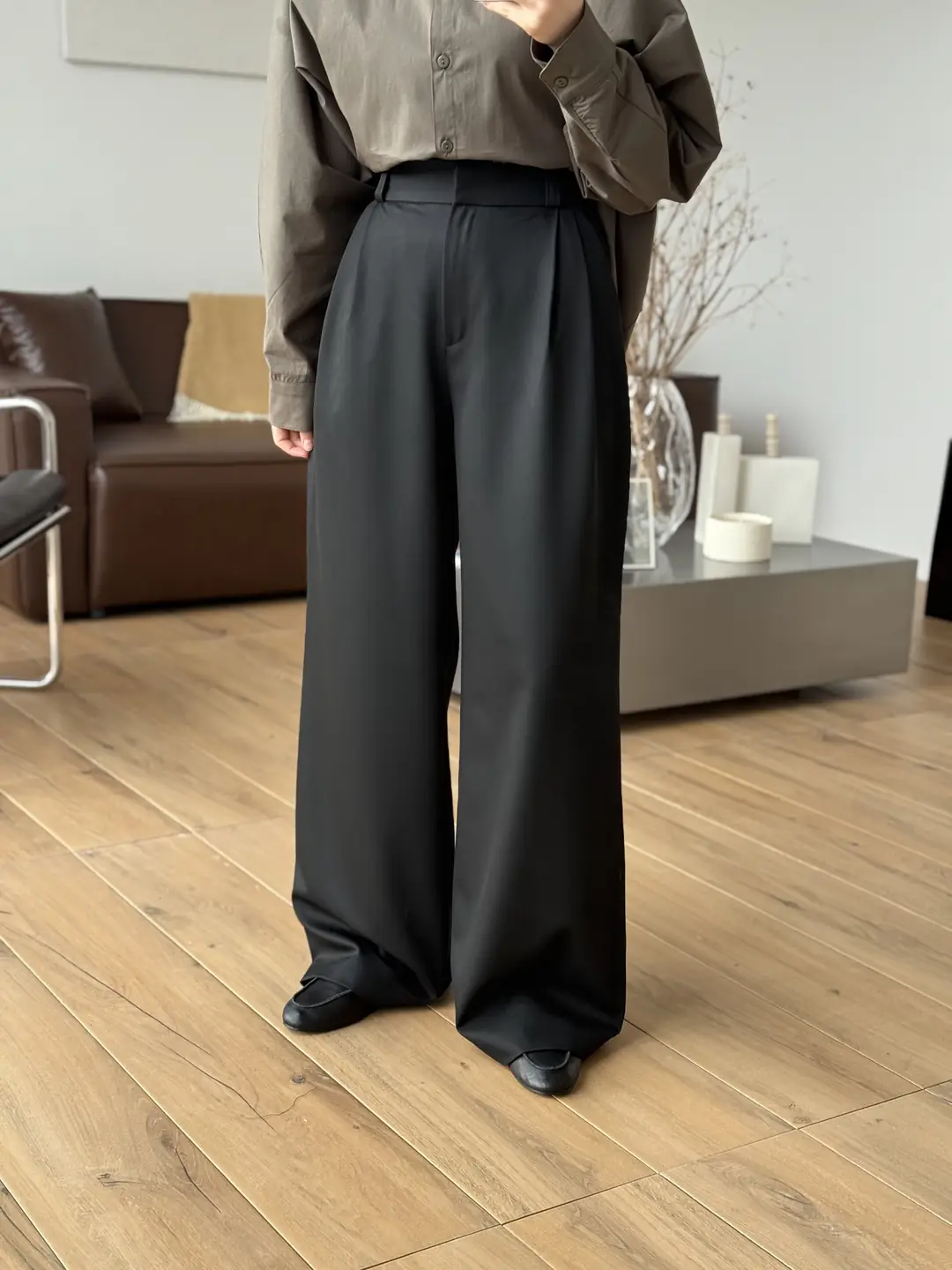 Önü Pileli Klasik Pantolon Siyah - Görsel 3