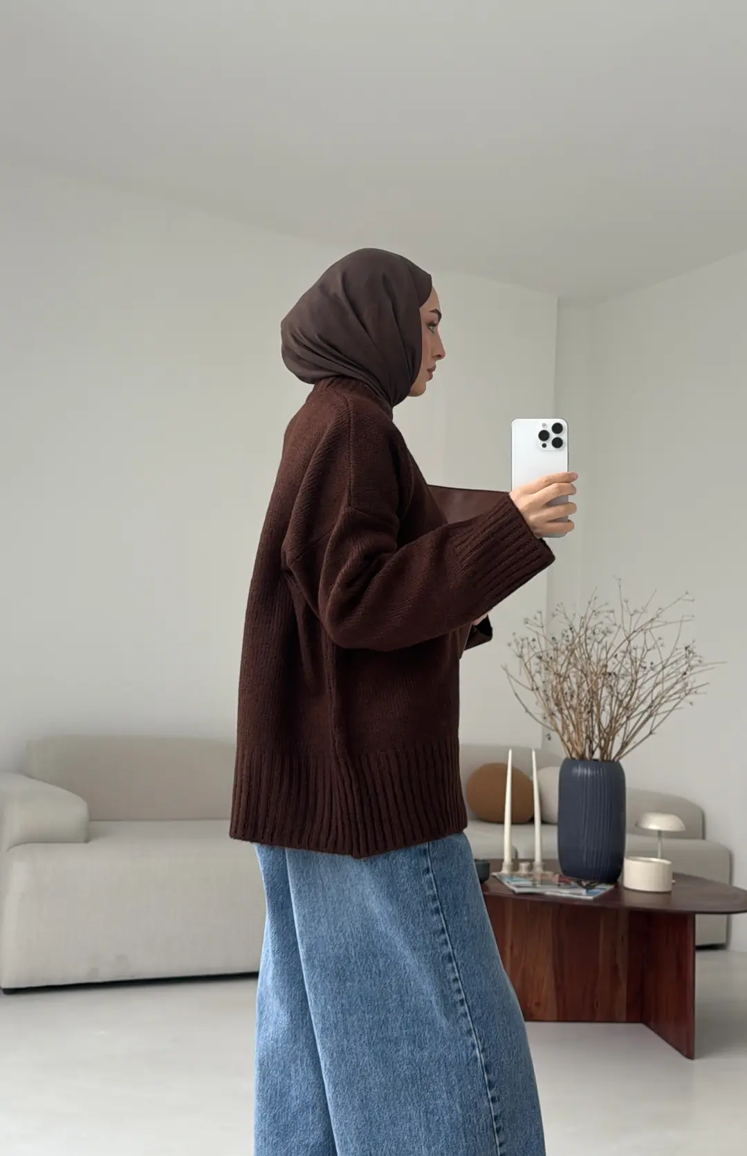 Örgü Hırka Kahve - Görsel 7