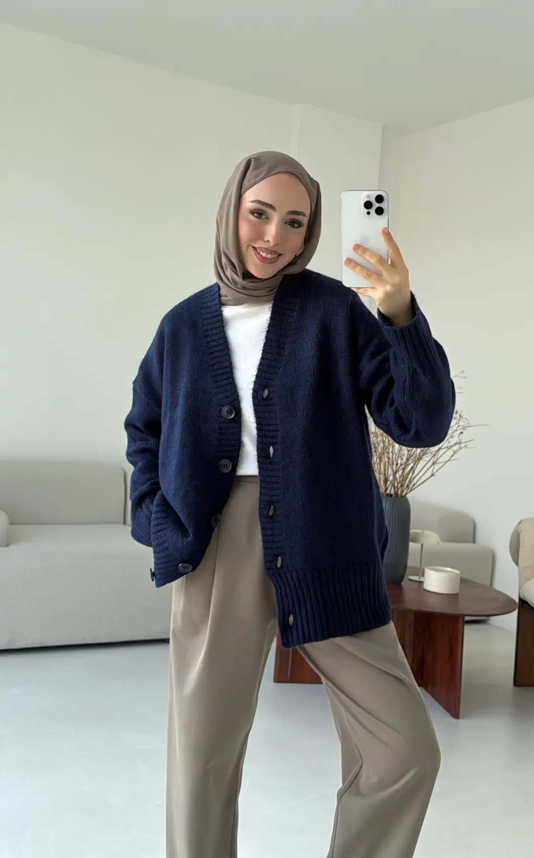 Örgü Hırka Lacivert - Görsel 4