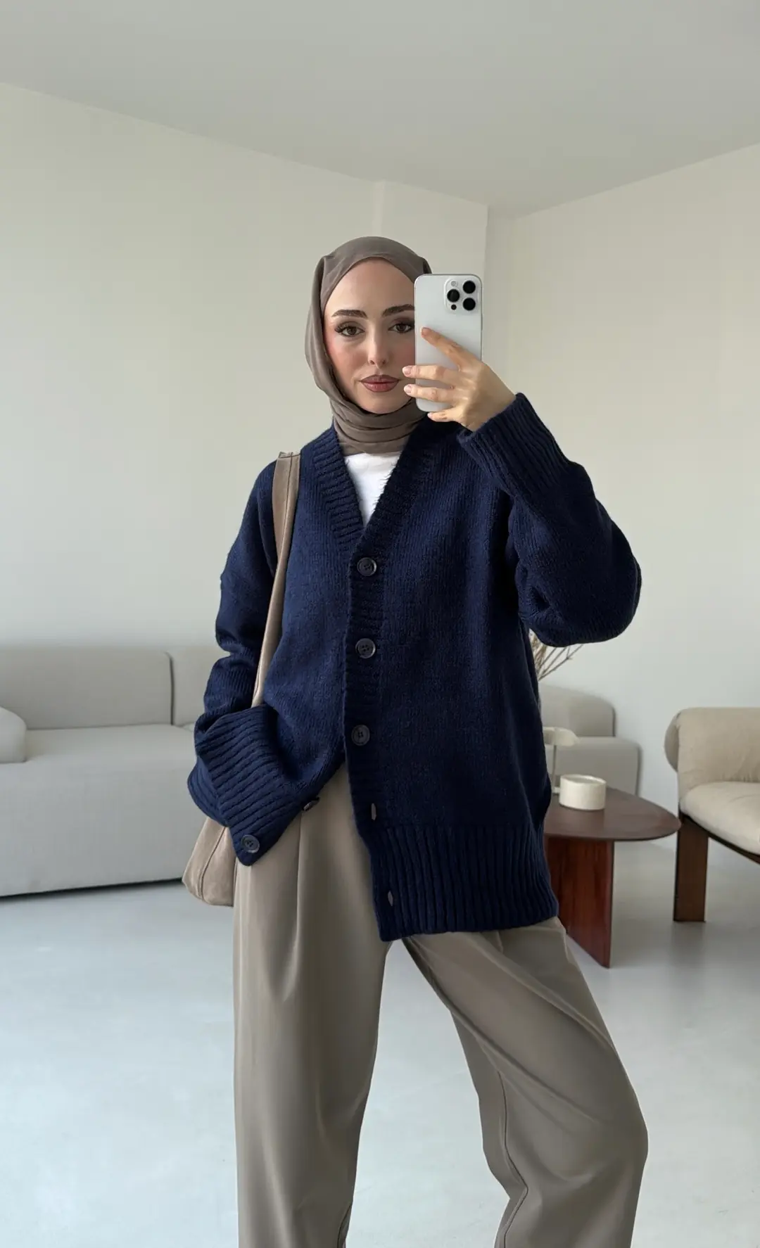 Örgü Hırka Lacivert - Görsel 6