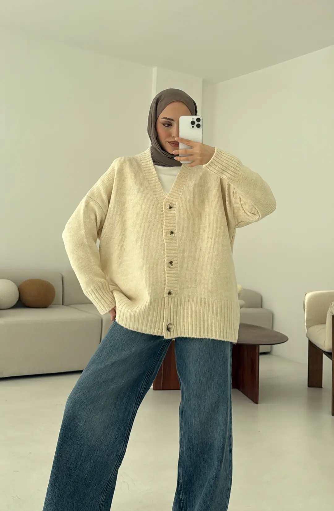 Örgü Hırka Natural - Görsel 2