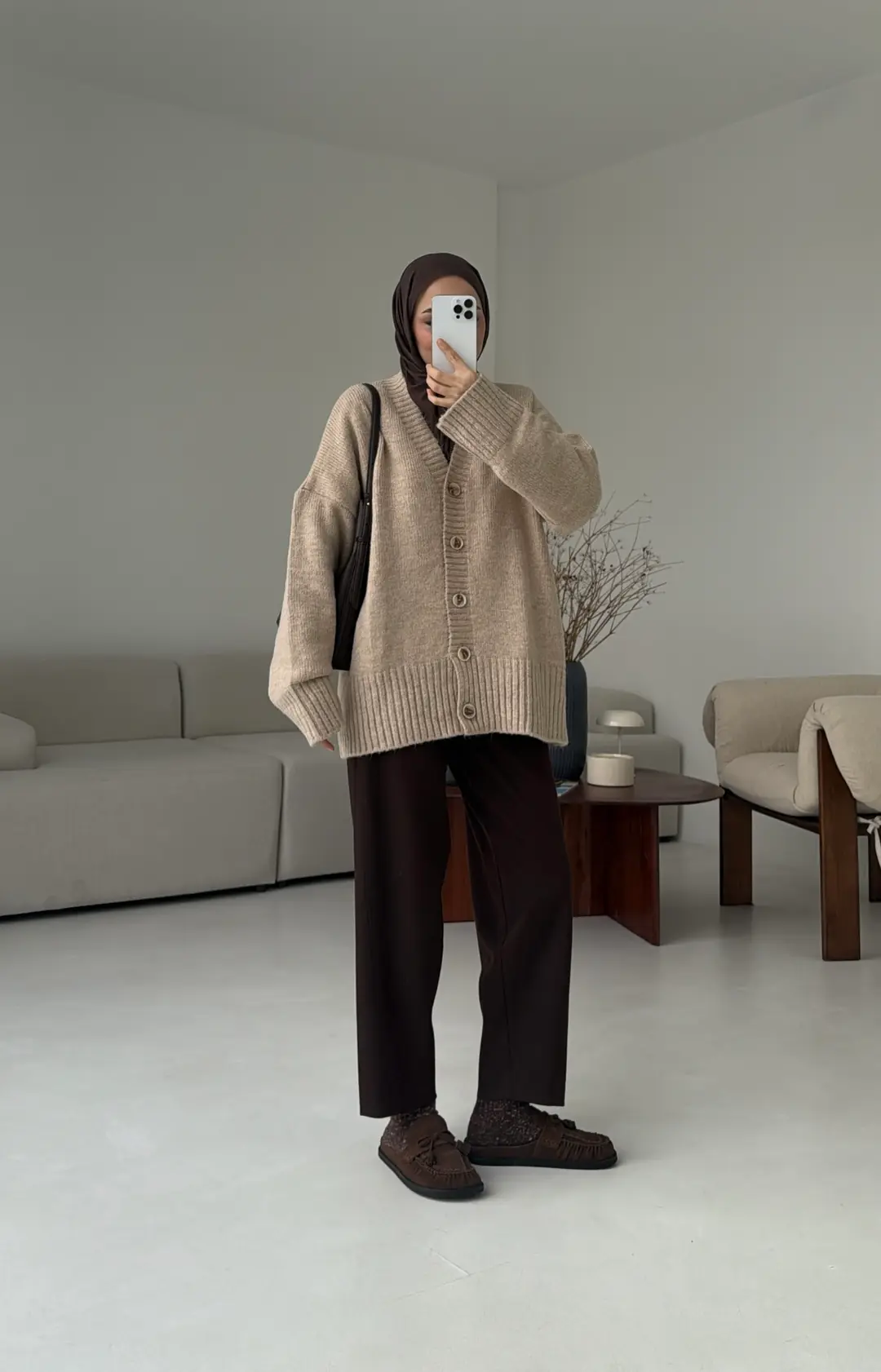 Örgü Hırka Vizon - Görsel 4