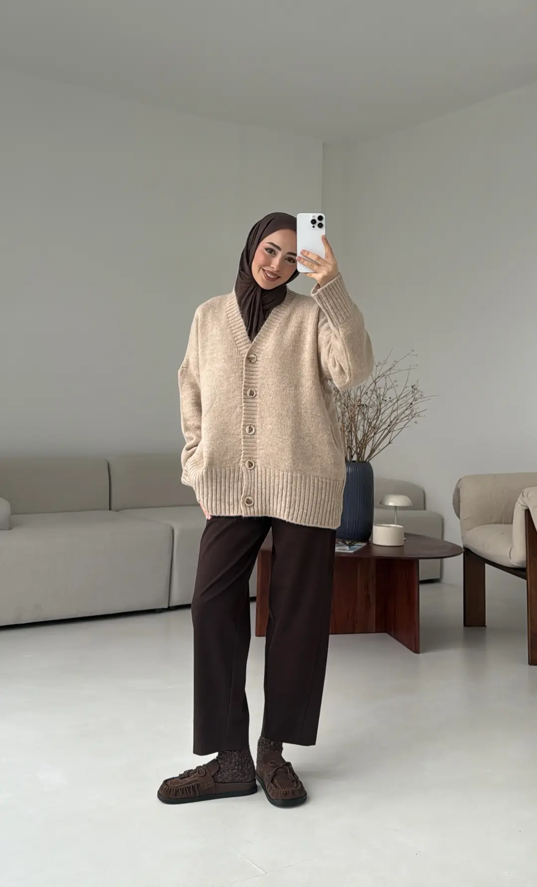 Örgü Hırka Vizon - Görsel 8