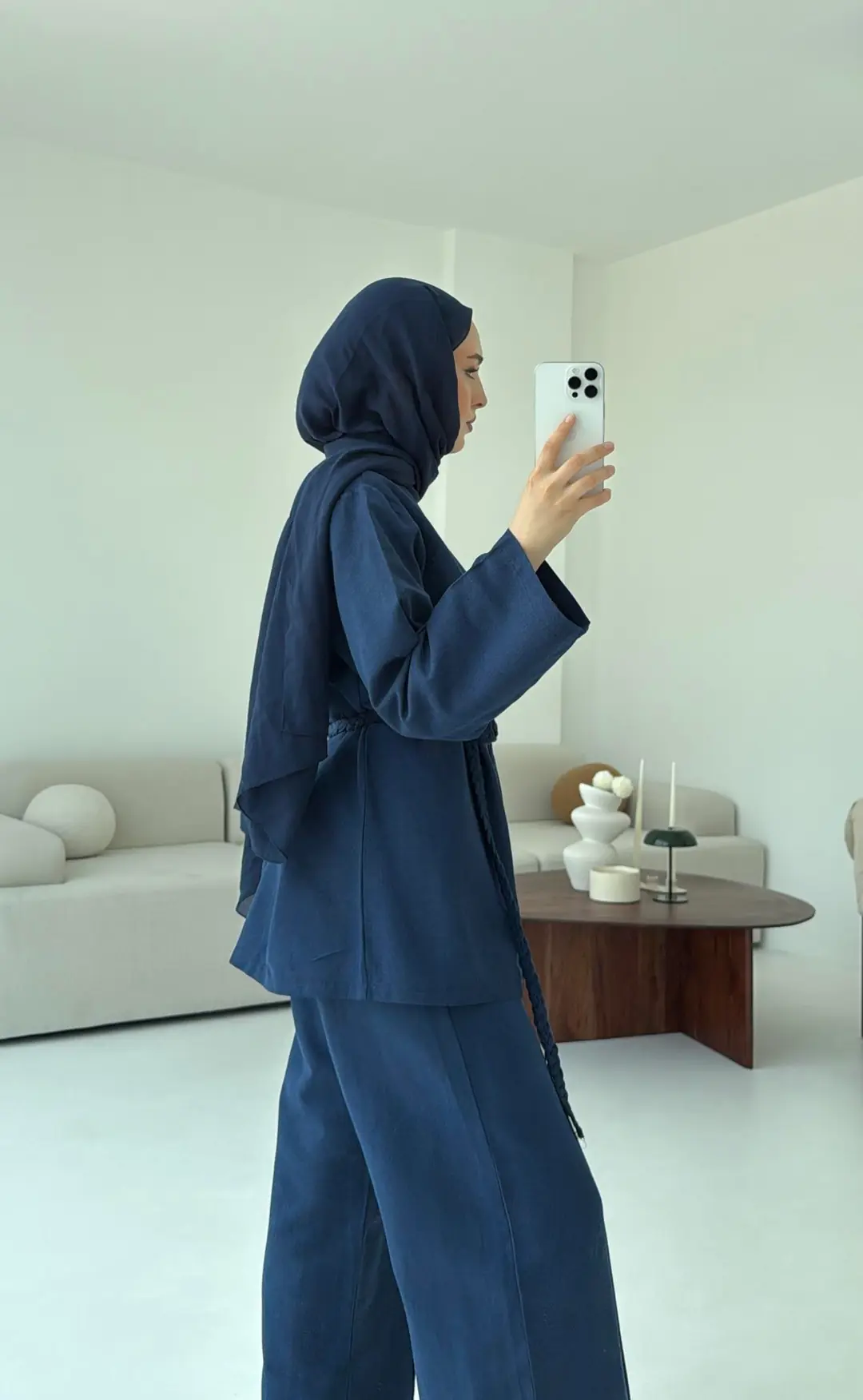 Örgü Kemer Takım Lacivert - Görsel 5