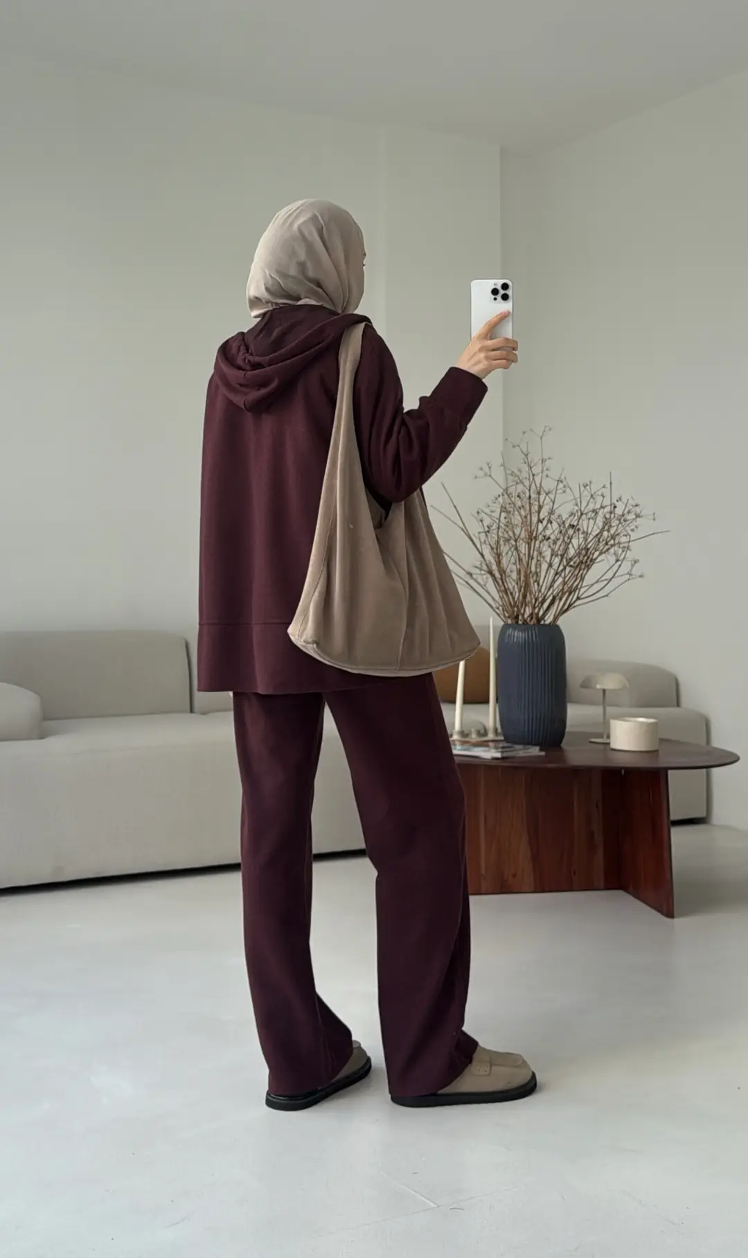 Örme Fermuarlı Takım Bordo