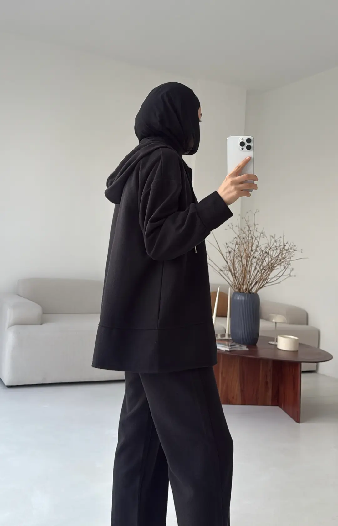 Örme Fermuarlı Takım Siyah - Görsel 3