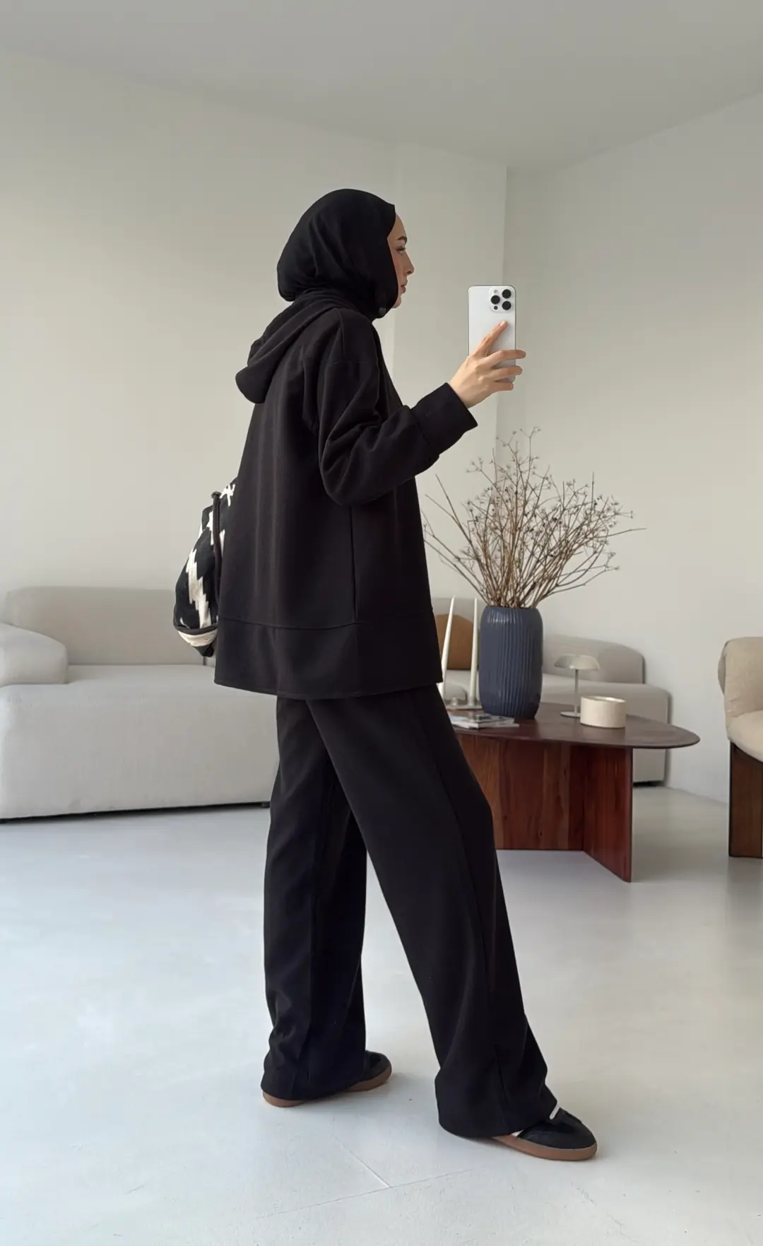 Örme Fermuarlı Takım Siyah - Görsel 6