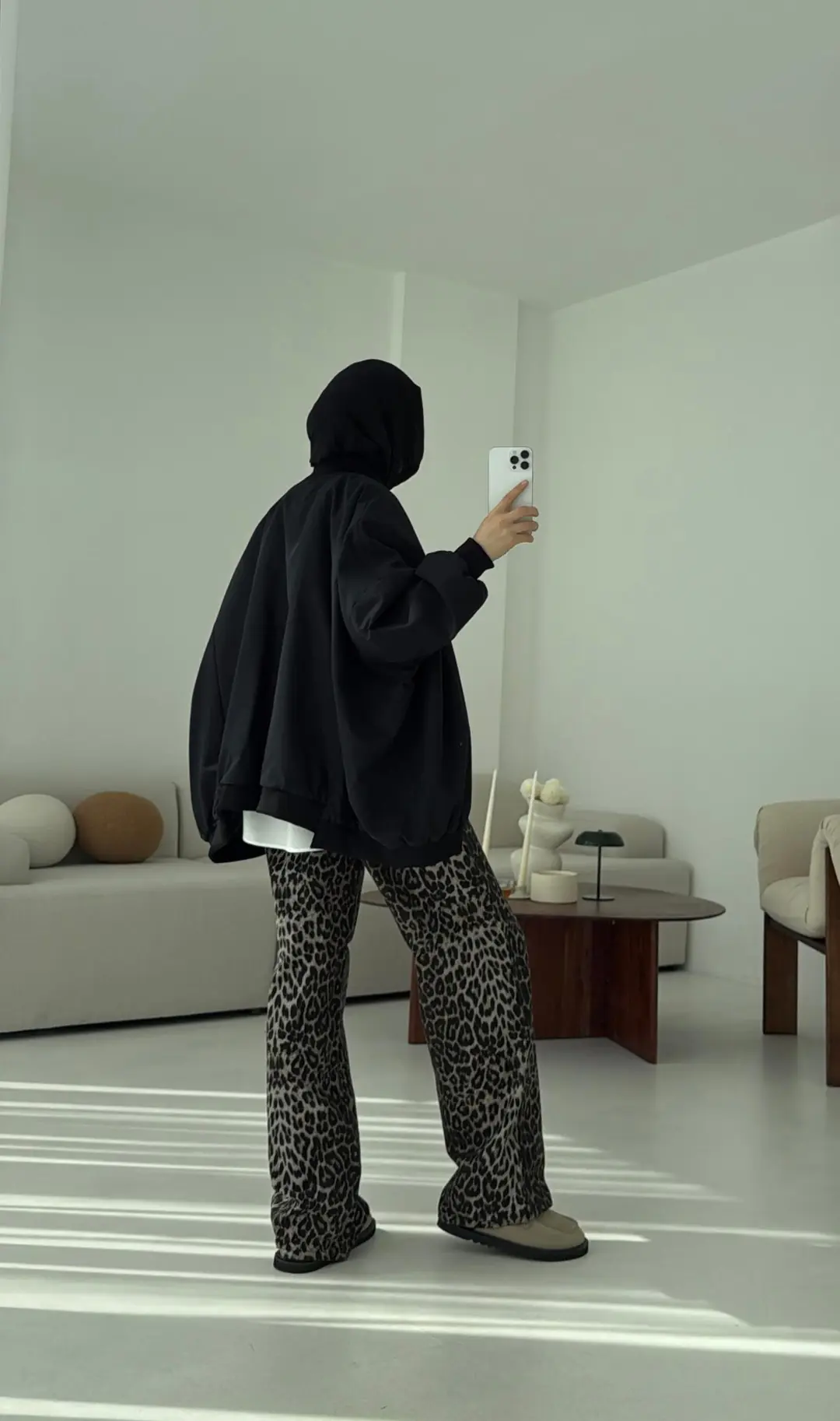 Overize Asimetrik Kesim Bomber Ceket Siyah - Görsel 10